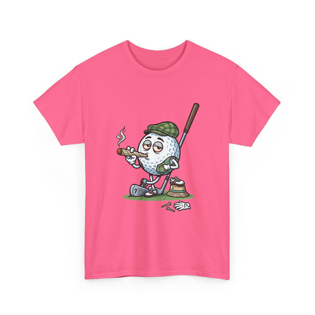 Golf Ball Cartoon T-Shirt — Weed Smoking Golfer Vintage Style Tee