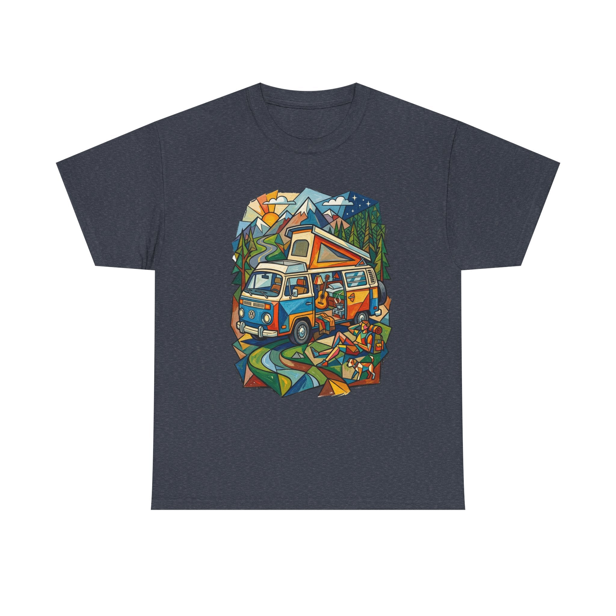 Van Life Camper Van T-Shirt – Retro Mountain Adventure Tee