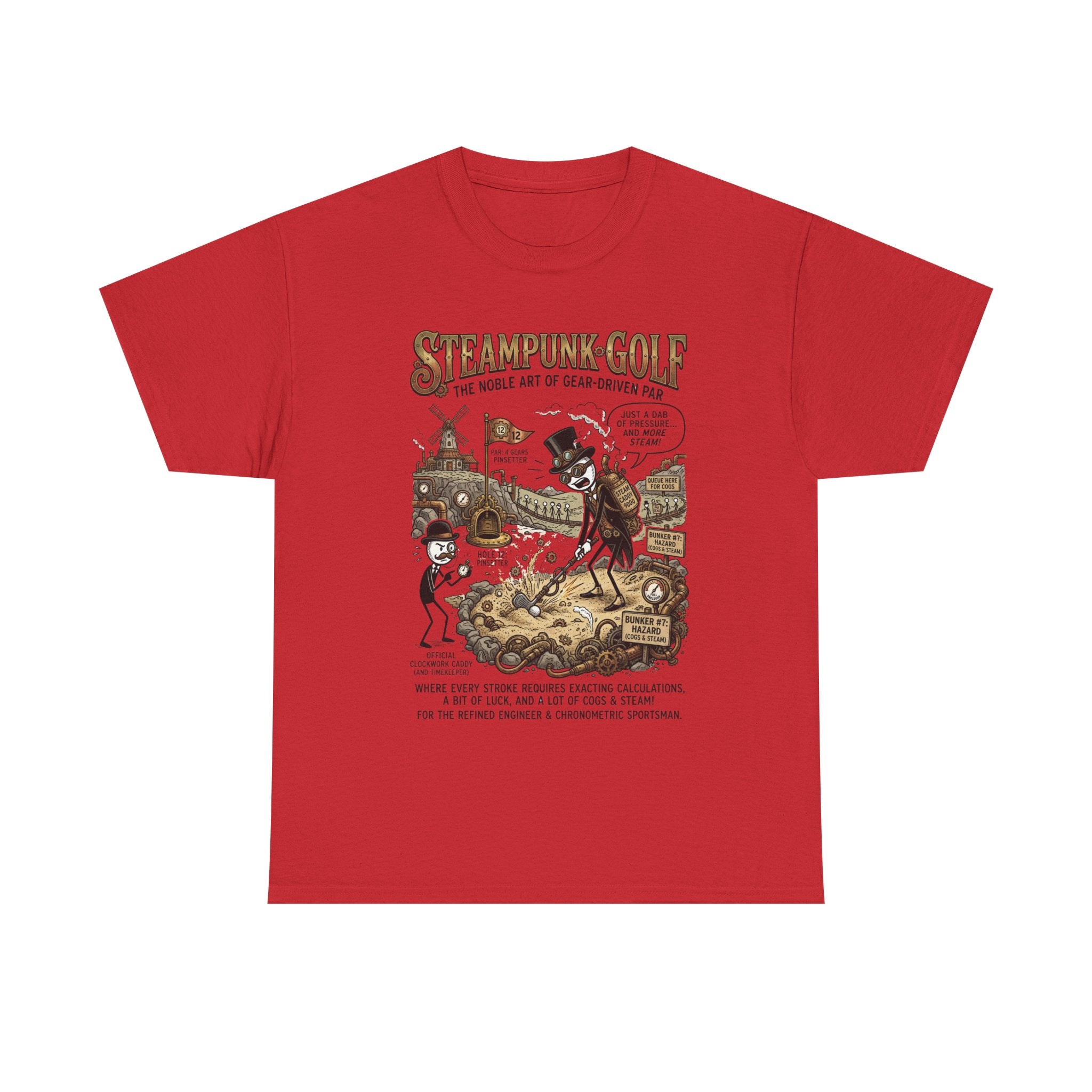 Steampunk Golf T-Shirt — Vintage Mechanical Golfers Graphic Tee