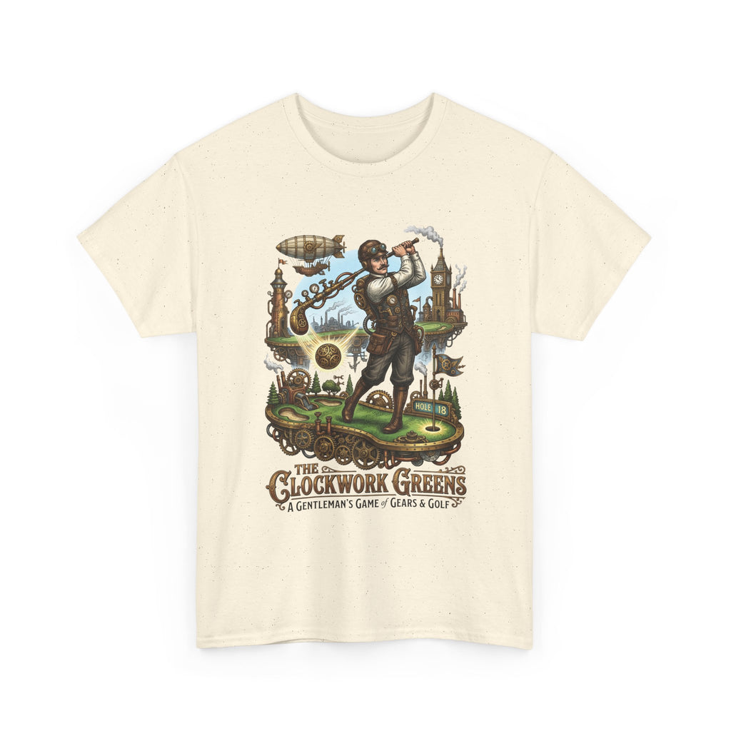 Golf Steampunk T-Shirt — "The Clockwork Greens" Vintage Golfing Design