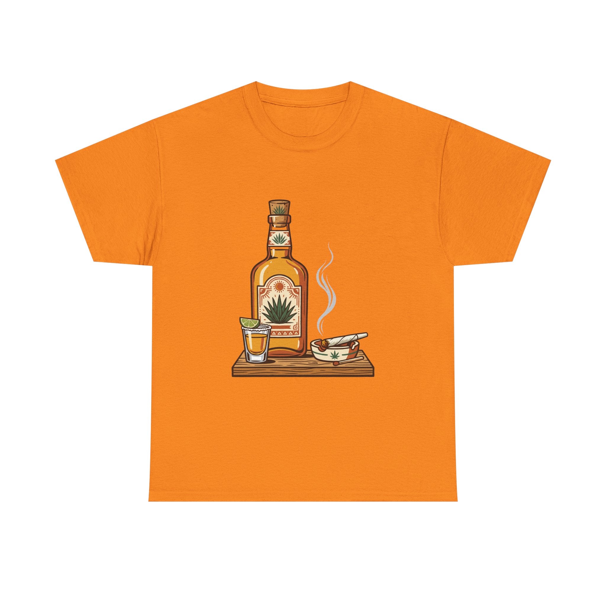 Tequila & A joint Tee — Bottle, Shot Glass & joint Graphic Shirt
