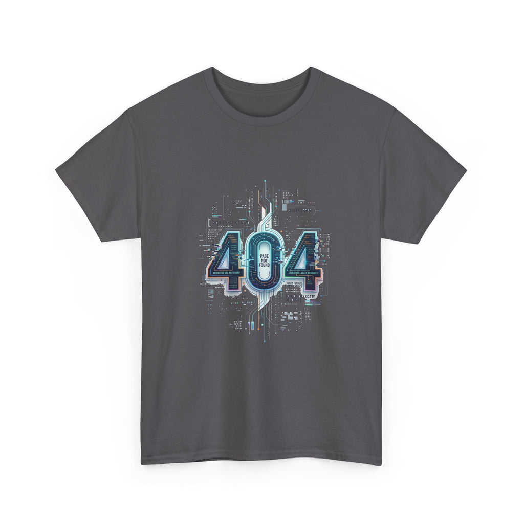 404 Error Tech Graphic Tee — Retro Cyber Glitch Computer Shirt