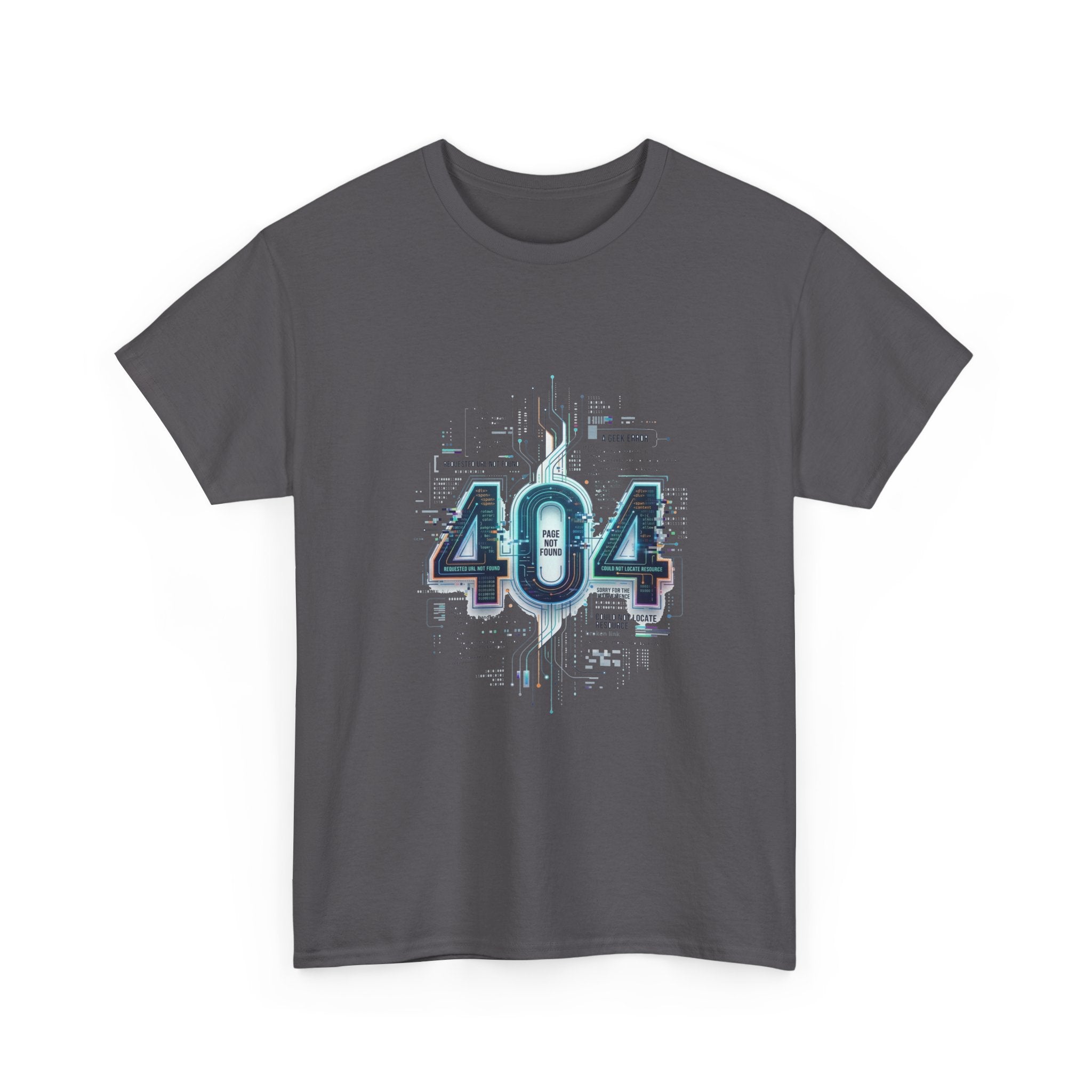 404 Error Tech Graphic Tee — Retro Cyber Glitch Computer Shirt