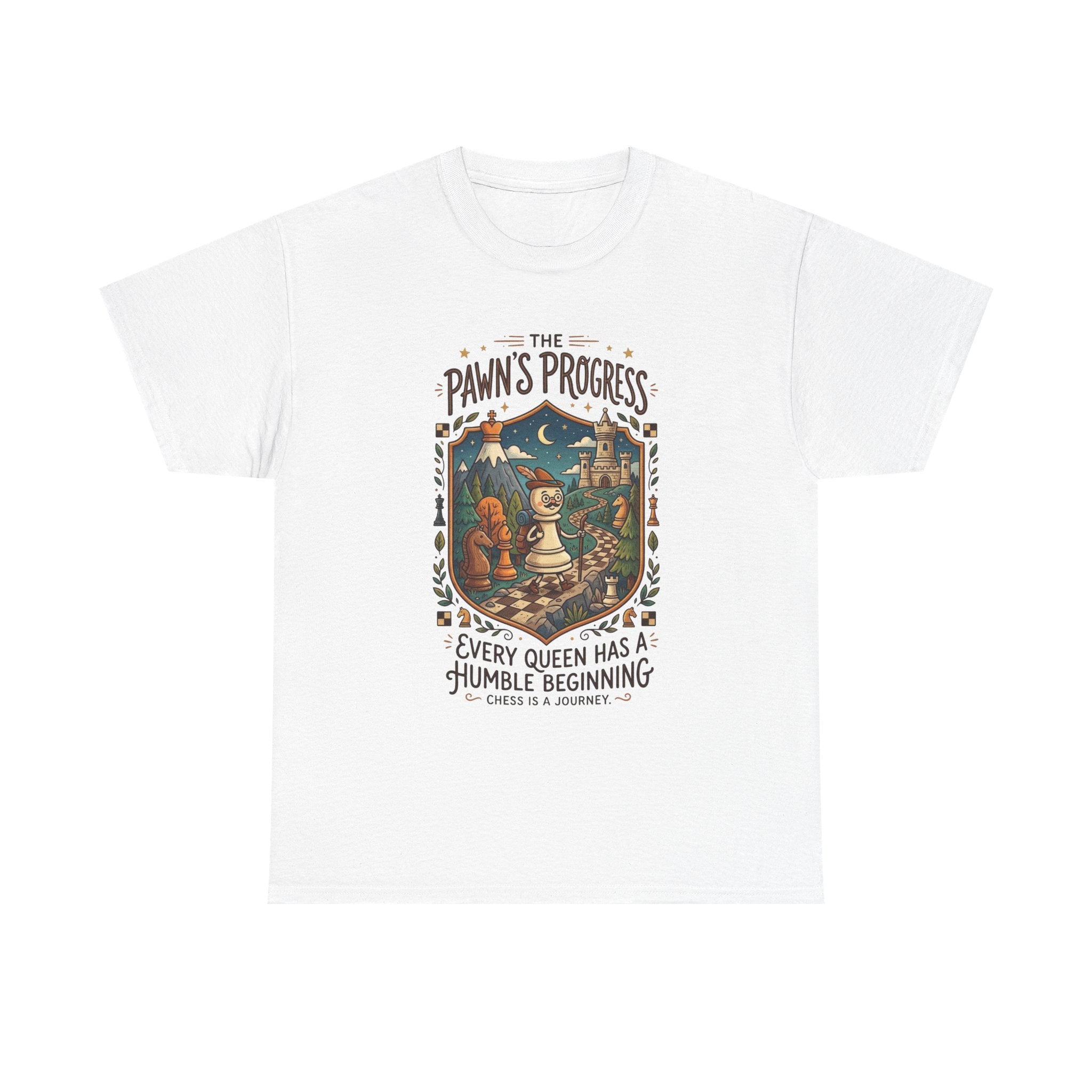 Chess 'The Pawn's Progress' T-Shirt — "Every Queen Has a Humble Beginning" Vintage Style Tee