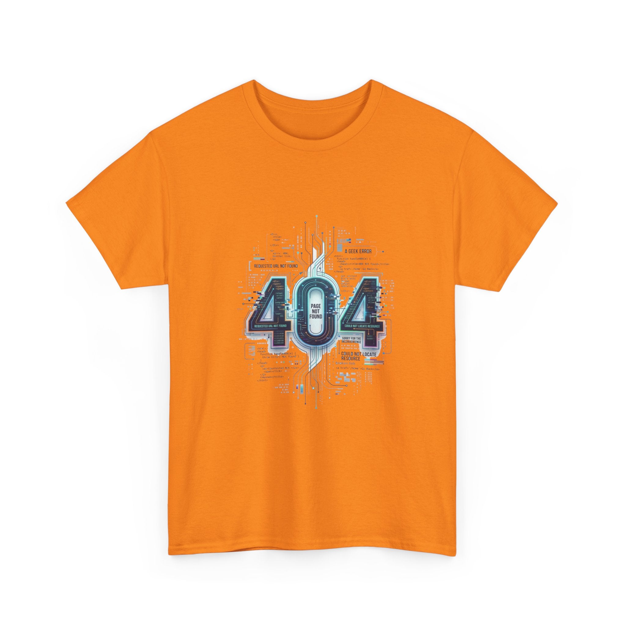 404 Error Tech Graphic Tee — Retro Cyber Glitch Computer Shirt