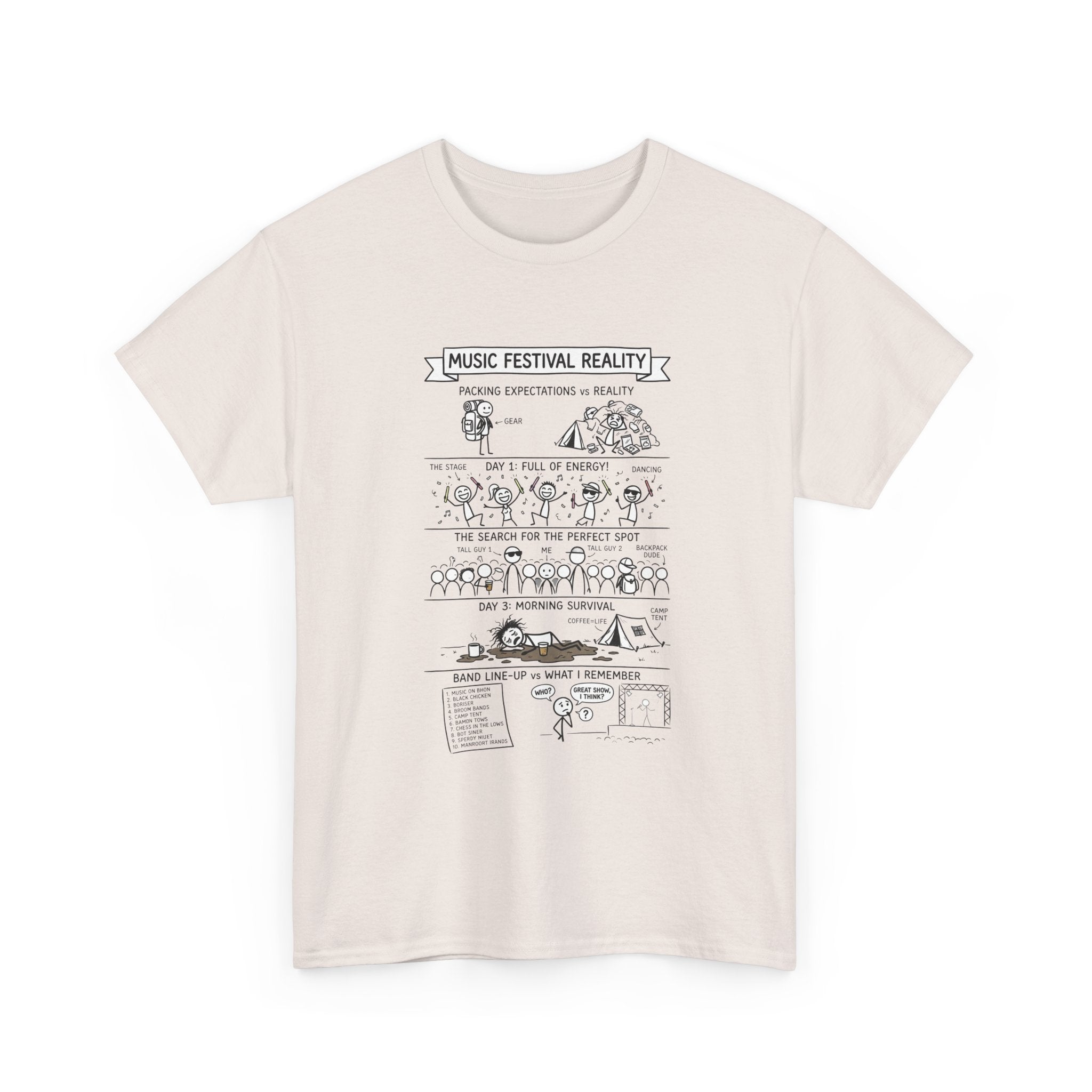 Music Festival Reality Tee – Funny Concert Comic Graphic T-Shirt