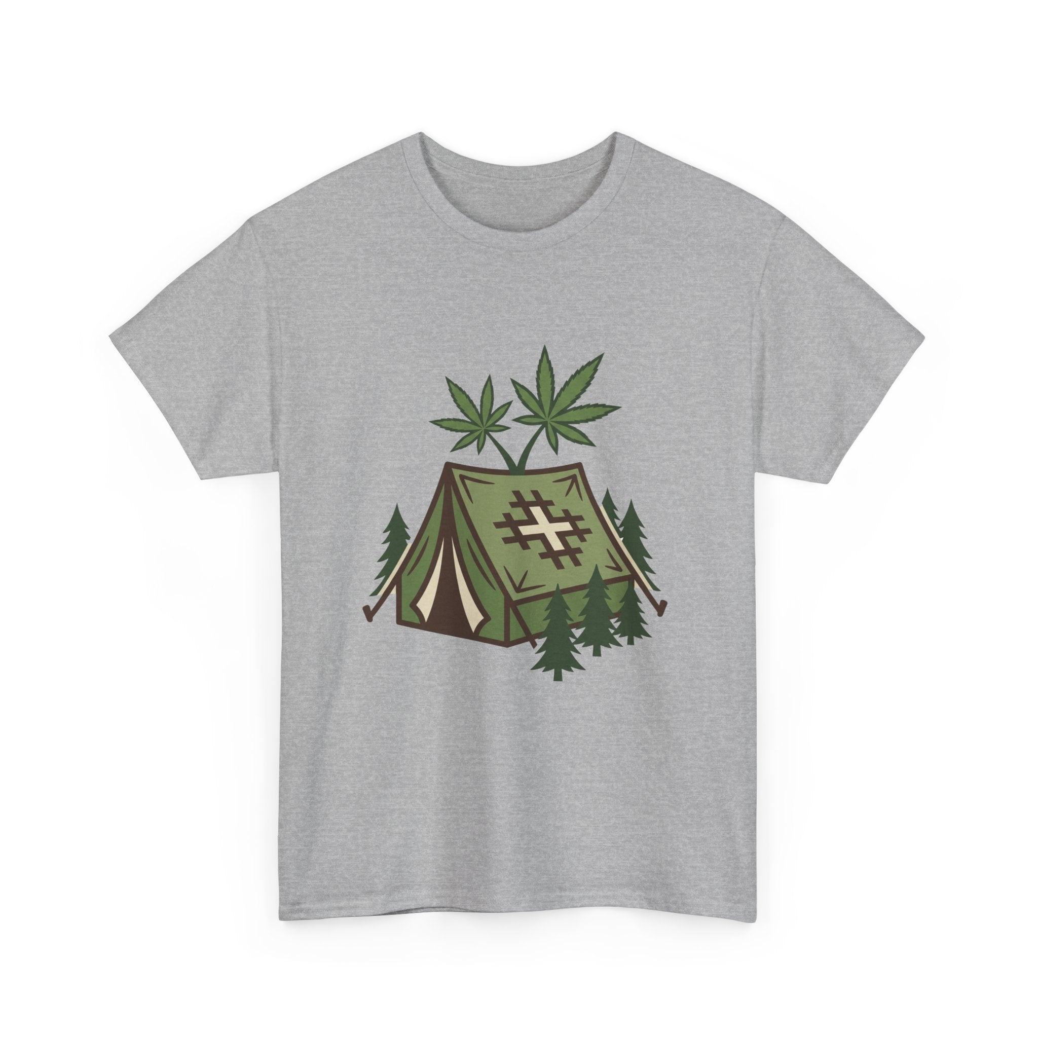 Camping Tent Cannabis T-Shirt – Weed Outdoor Adventure Graphic Tee