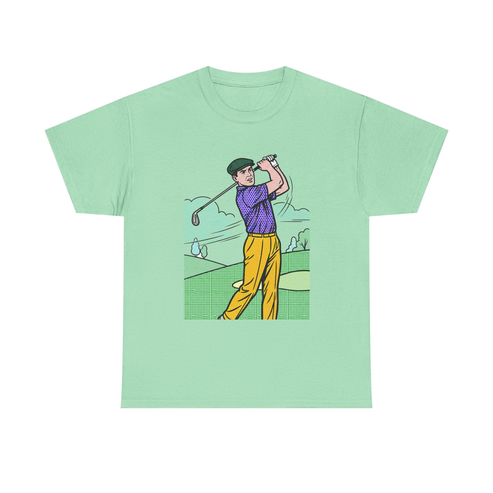 Golf Golfer Illustration T‑Shirt — Vintage Swing Graphic Tee for Golf Lovers