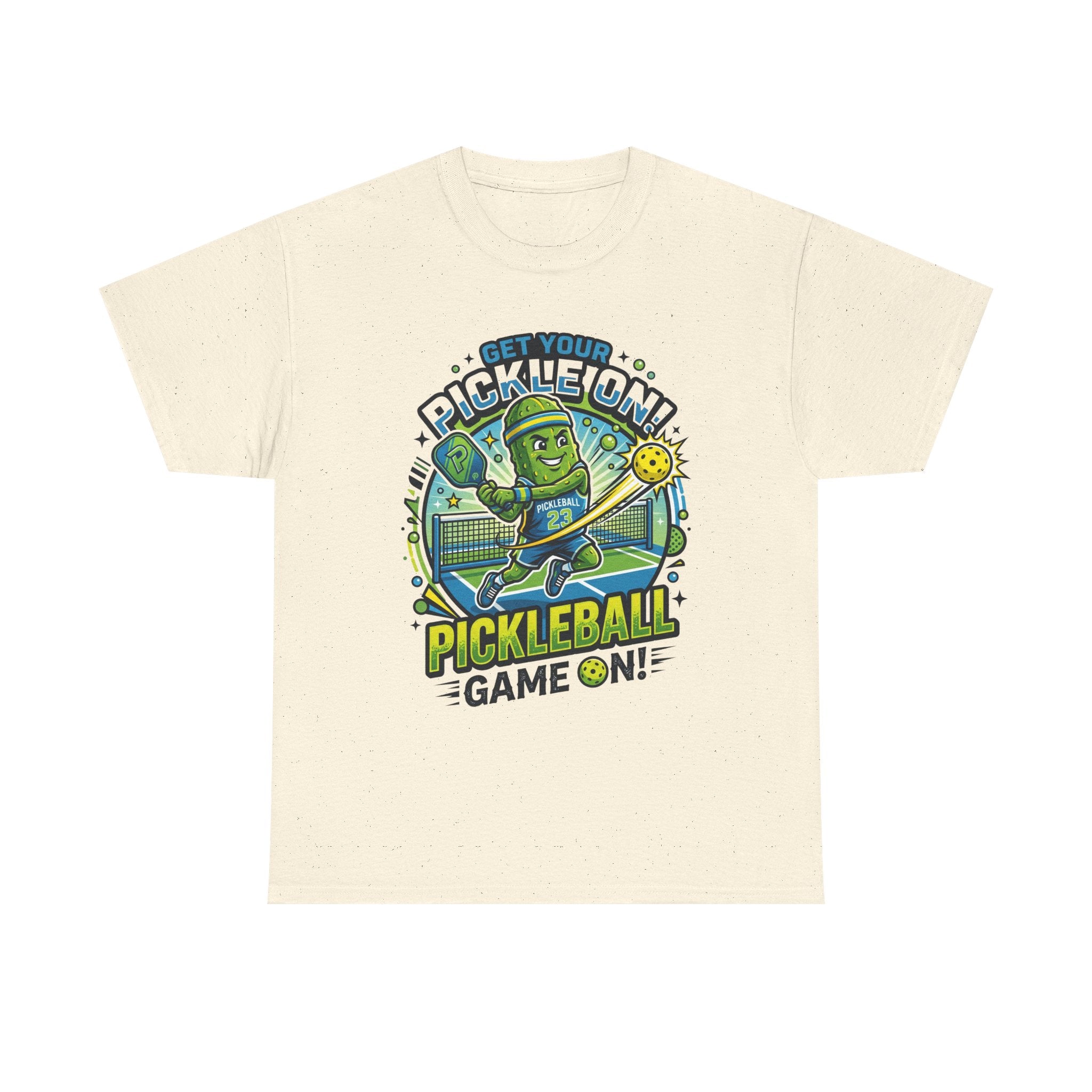 Pickleball Tee - "Get Your Pickle On!" Fun Pickle Character Game On Shirt