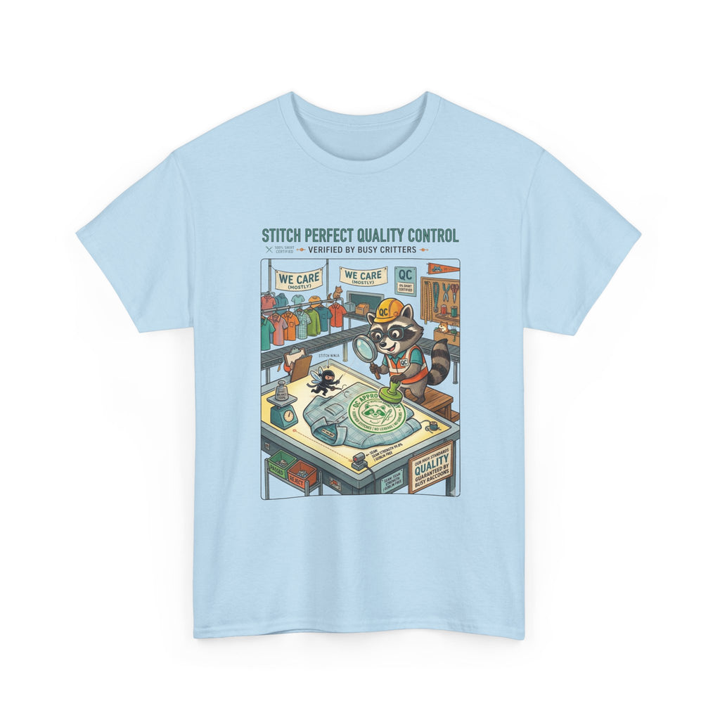 Quality Control Sewing Shirt — "Stitch Perfect" Tailor Cartoon Tee