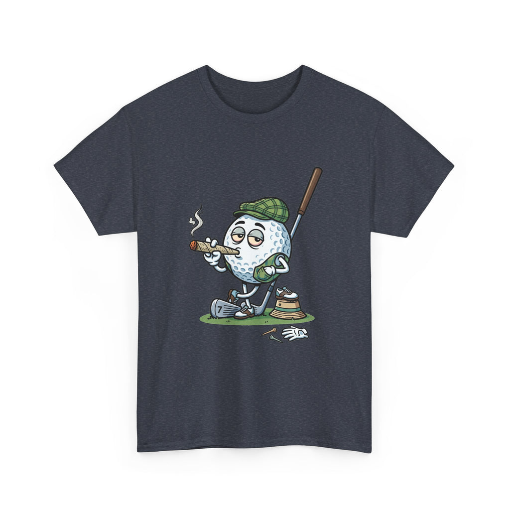 Golf Ball Cartoon T-Shirt — Weed Smoking Golfer Vintage Style Tee