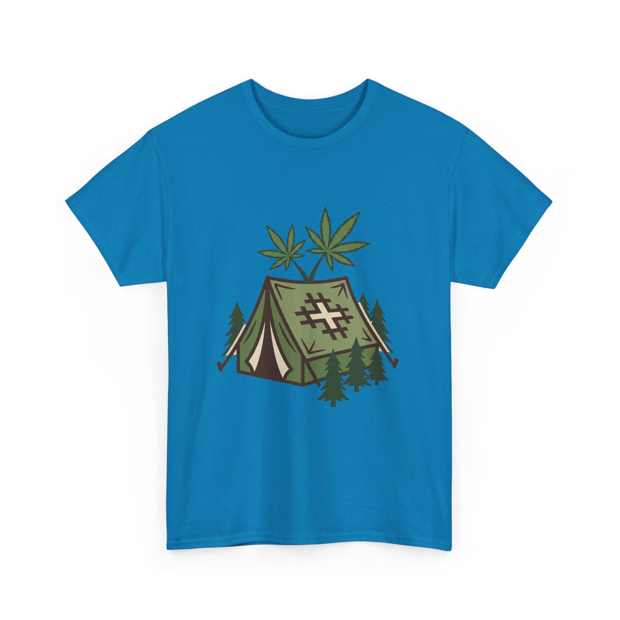 Camping Tent Cannabis T-Shirt – Weed Outdoor Adventure Graphic Tee