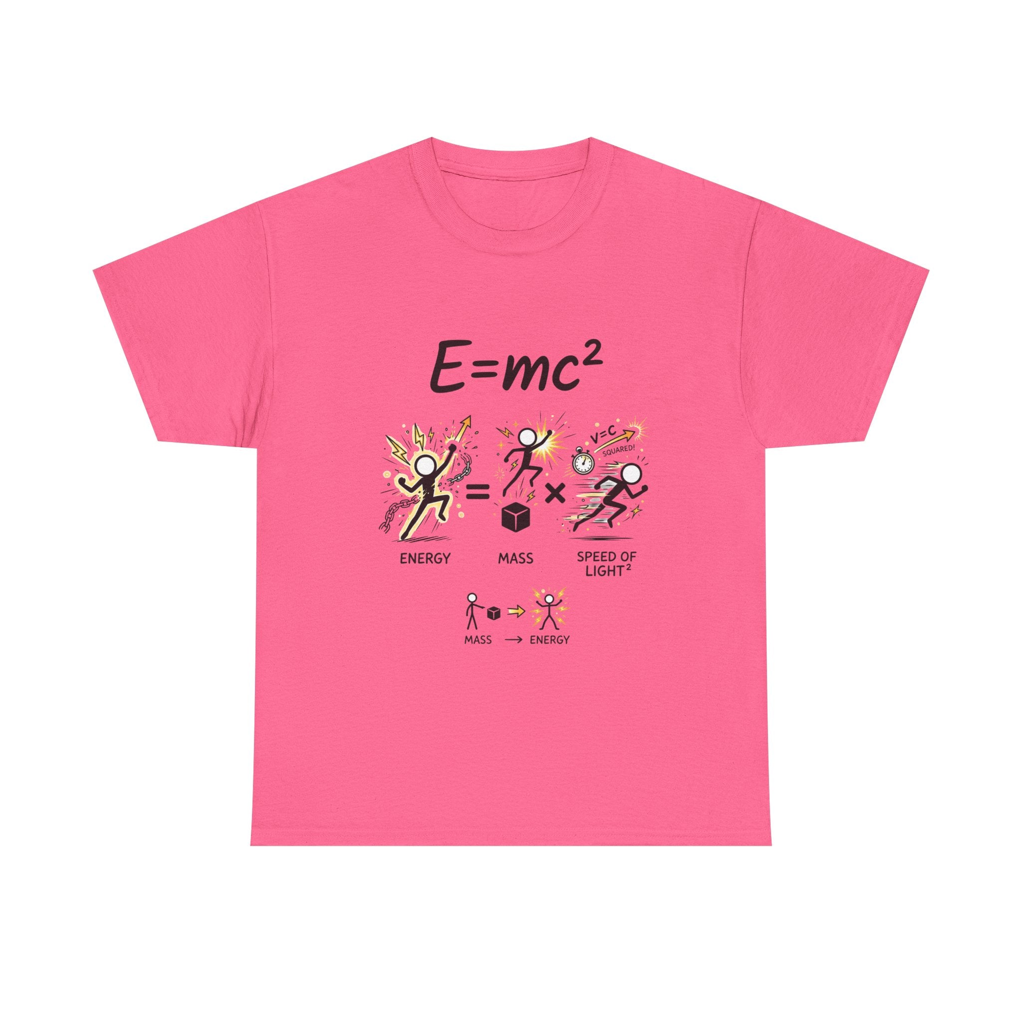 E=mc Illustrated Science T-Shirt — Funny Energy Mass Speed of Light Tee