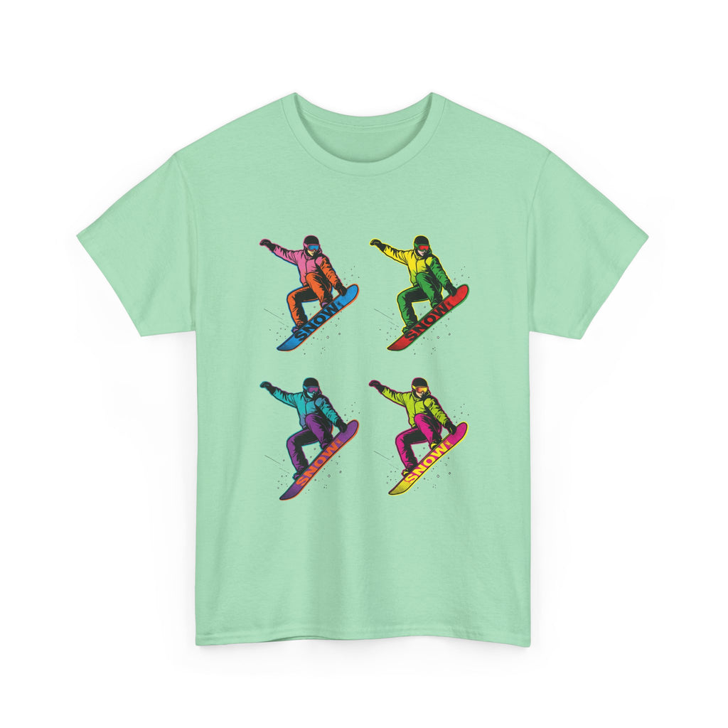 Snowboarder Pop Art T-Shirt – Colorful Retro Snowboarding Graphic Tee