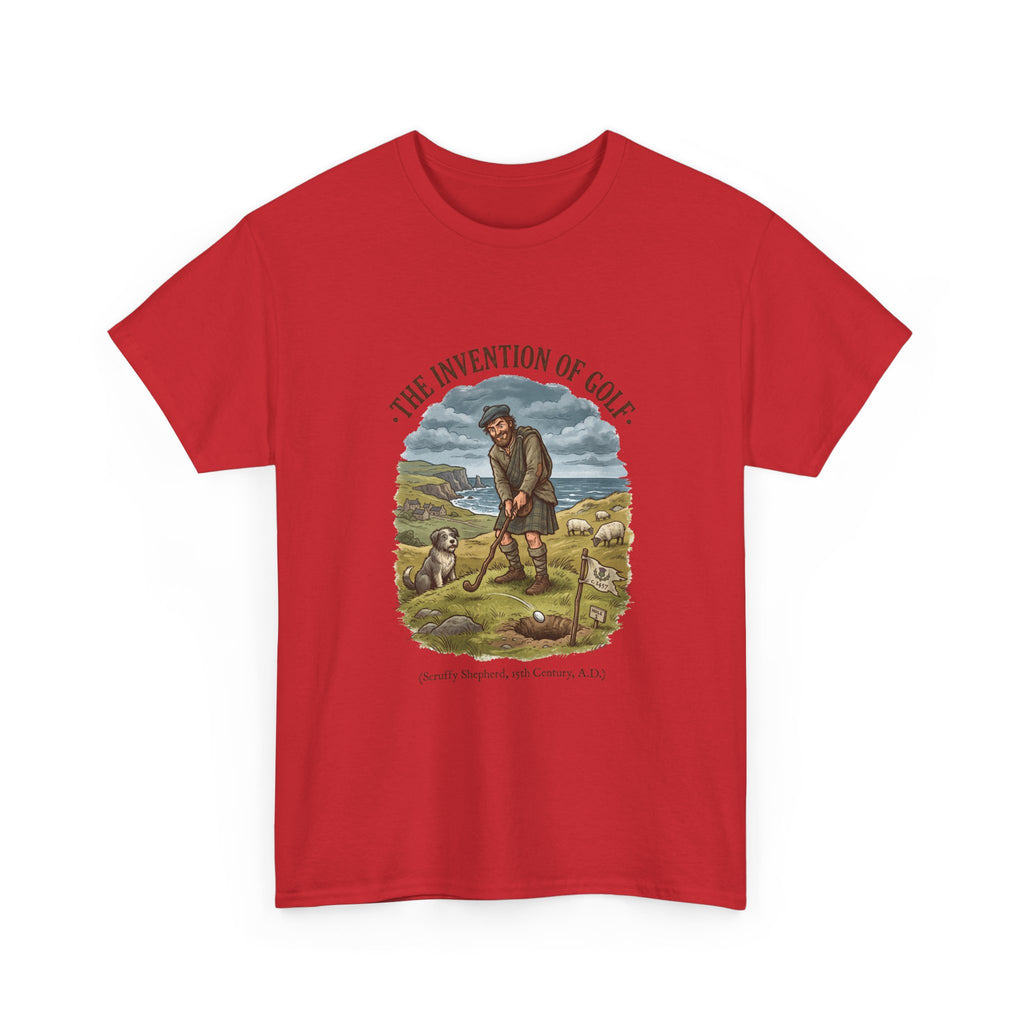 The Invention of Golf T-Shirt — Vintage Golfer Illustration Tee