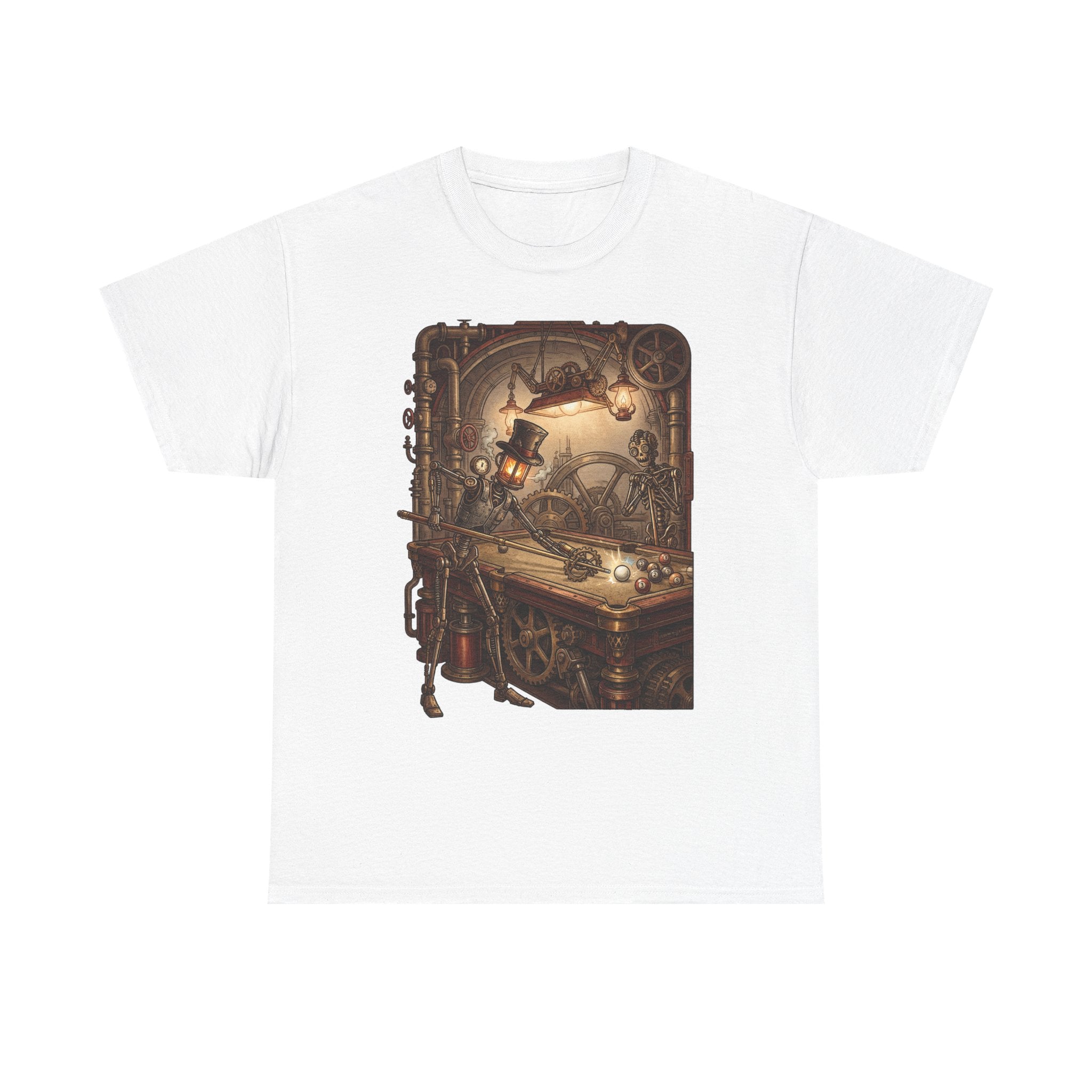 Steampunk Billiards T-Shirt – Vintage Pool Illustration