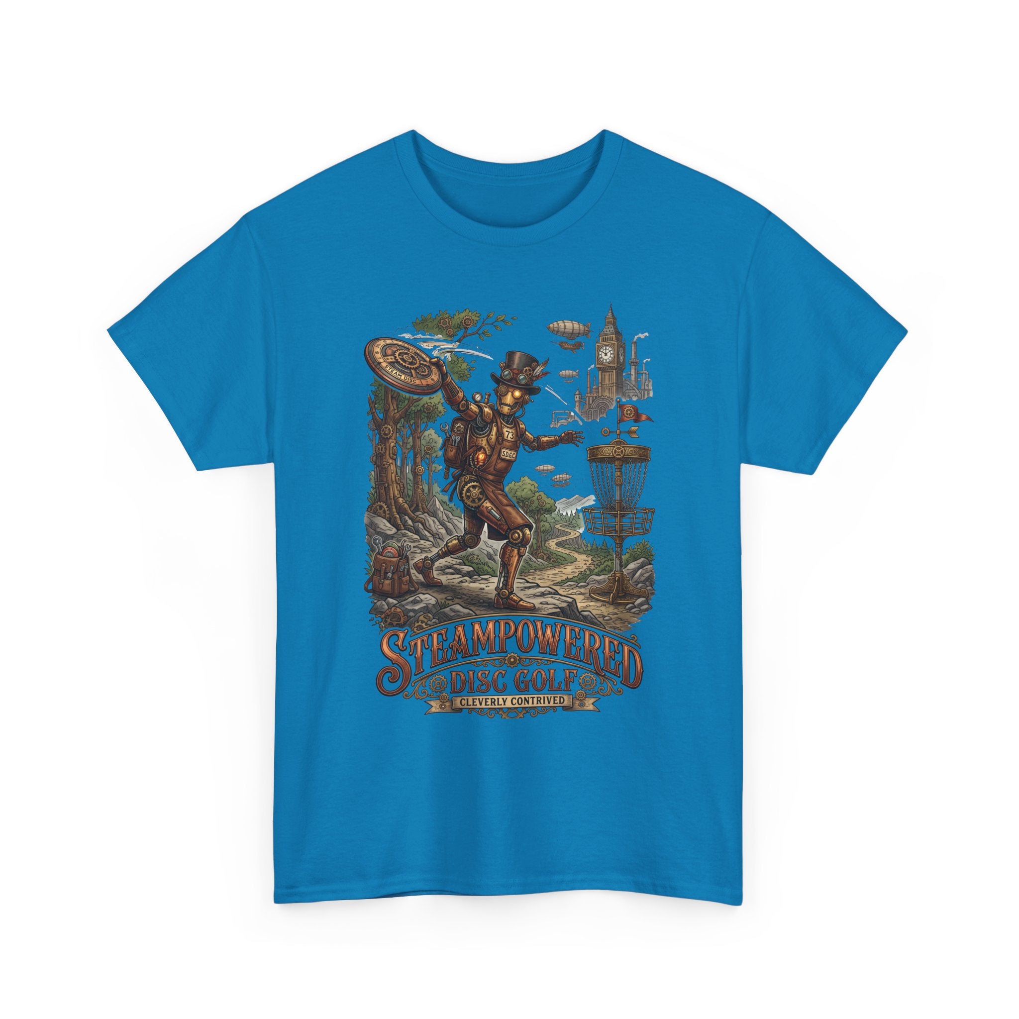 Steampunk Disc Golf T-Shirt – "Steampowered Disc Golf" Vintage Style