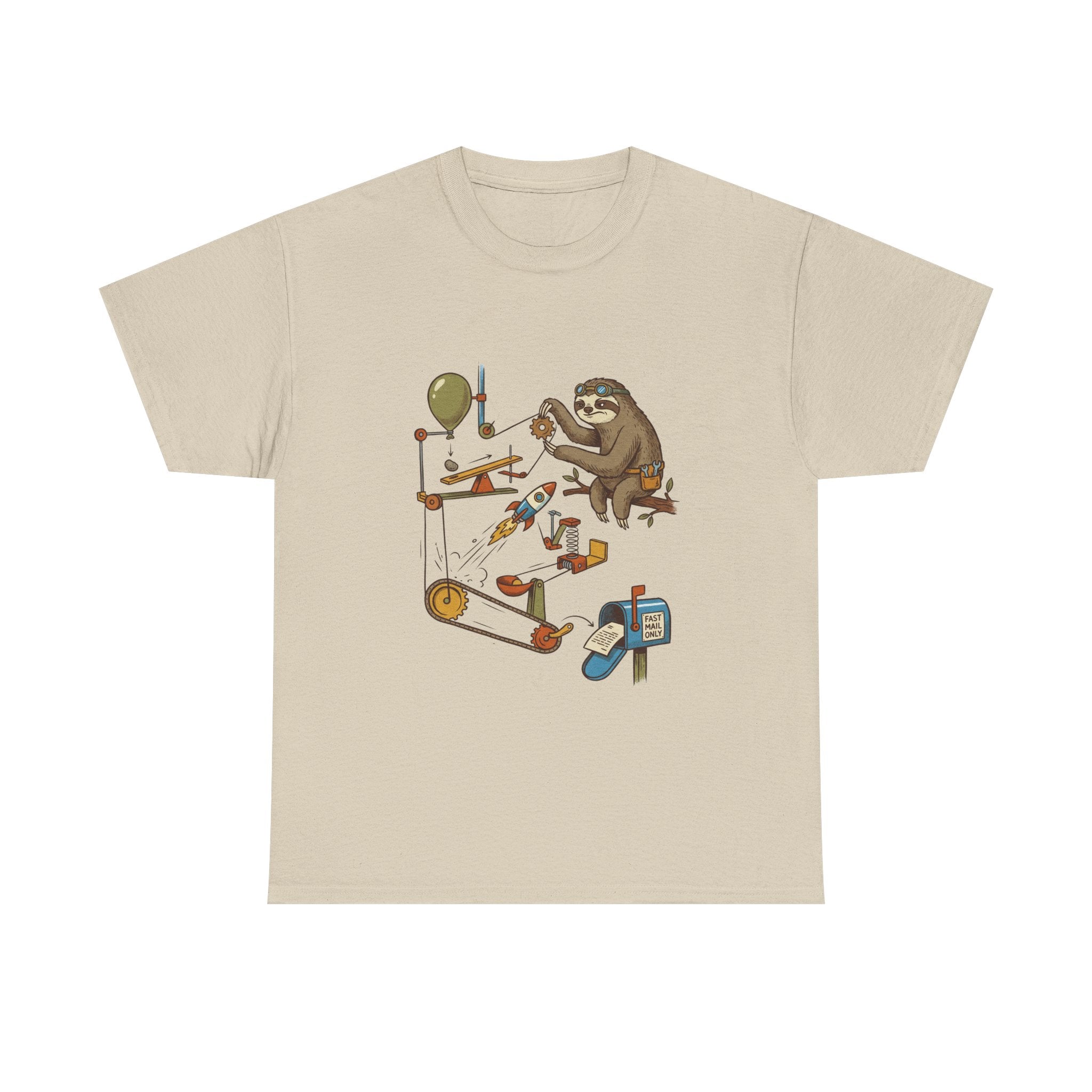 T-Shirt — Sloth Rube Goldberg Machine Graphic Tee