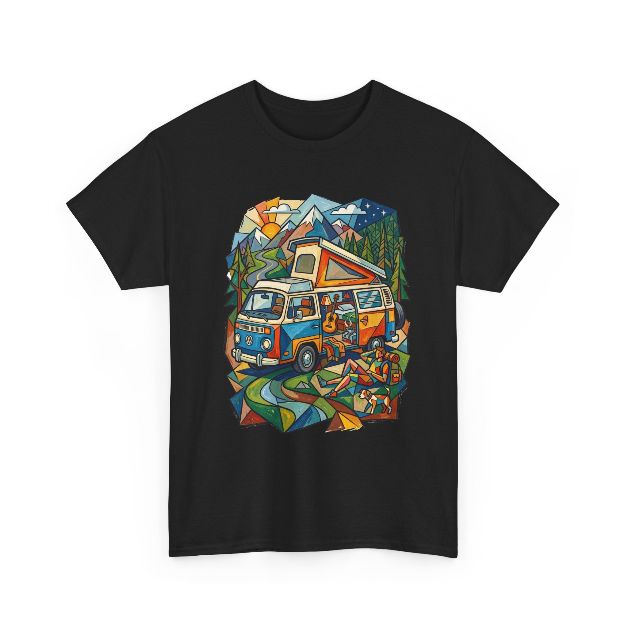 Van Life Camper Van T-Shirt – Retro Mountain Adventure Tee