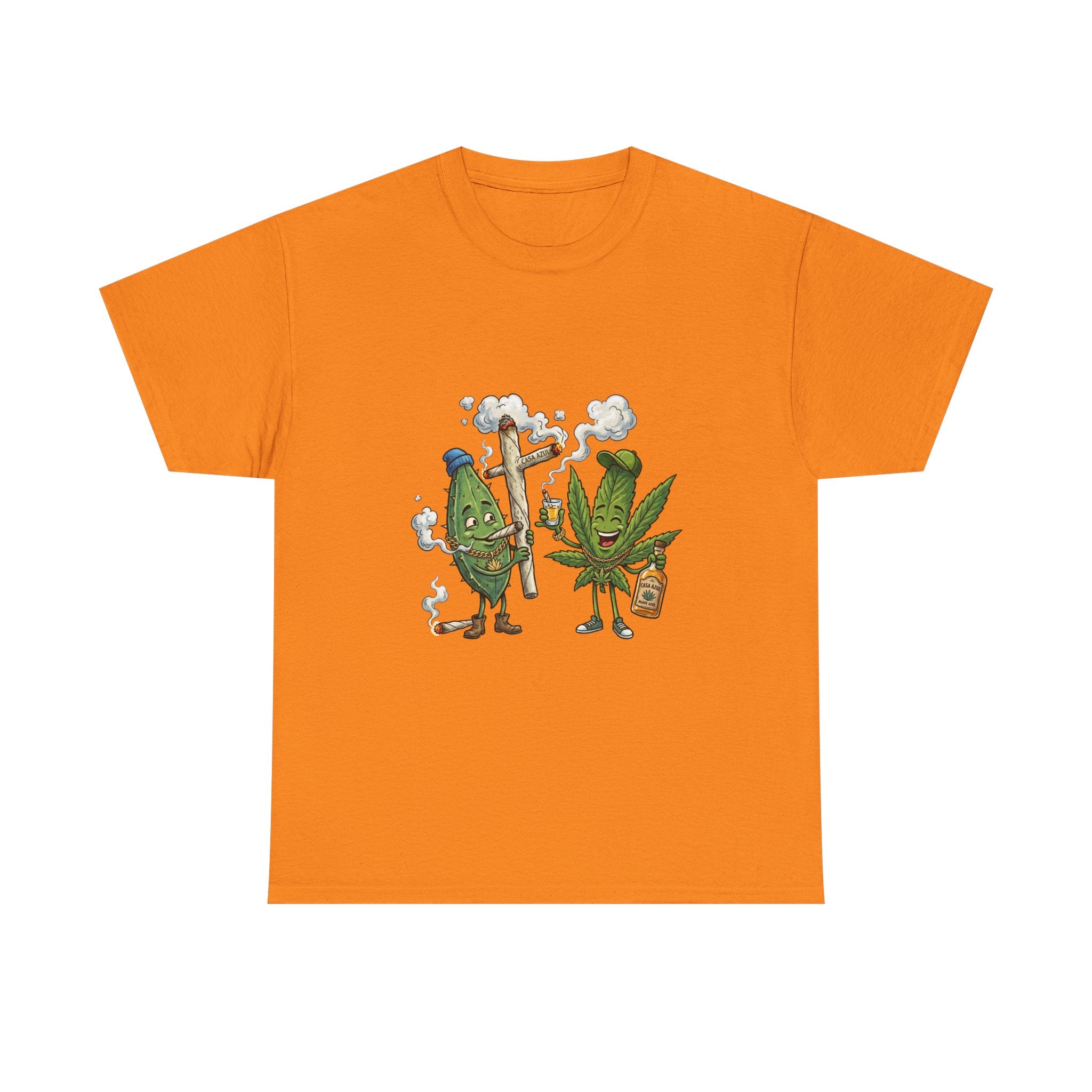 1 Tequila & Cannabis Buds Cartoon Tee — Funny Smoking Weed Plant Graphic T-Shirt