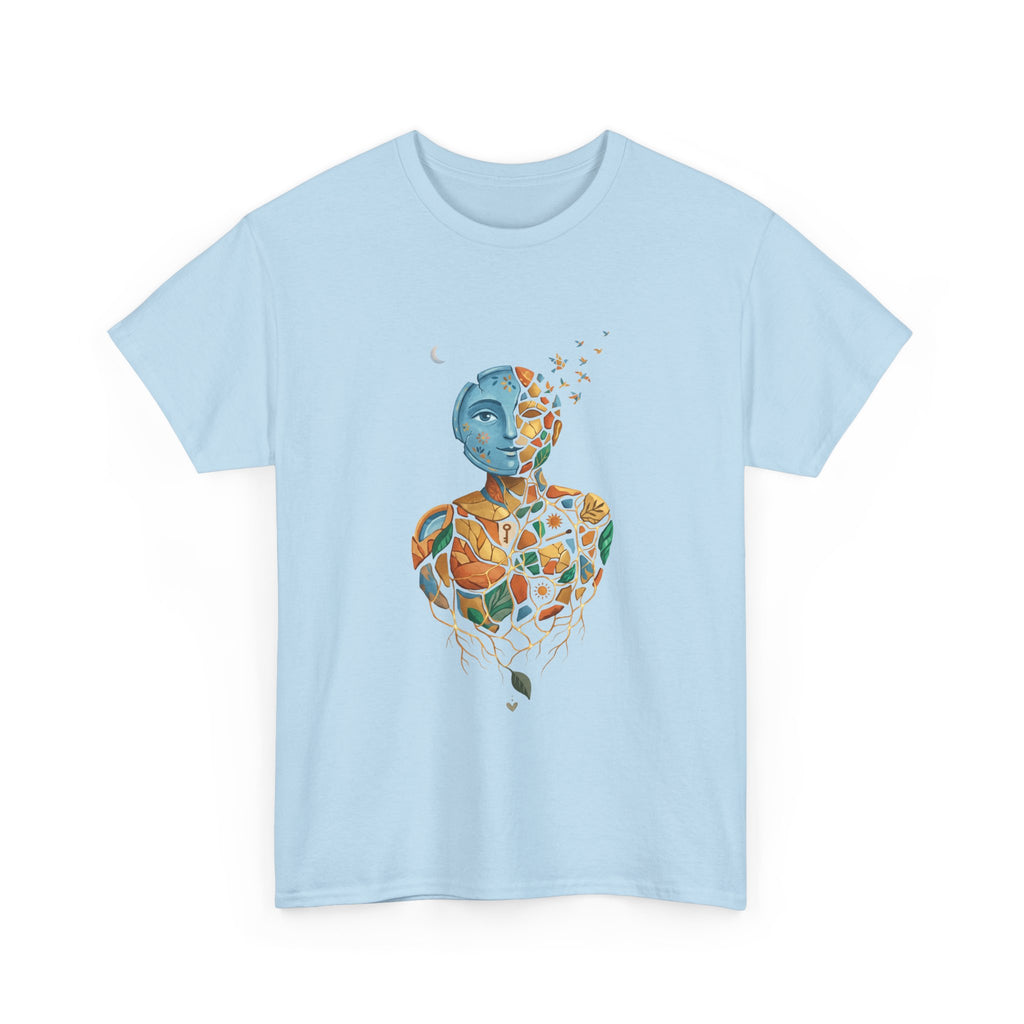Abstract Mosaic Portrait T‑Shirt — Fragmented Face Art Tee