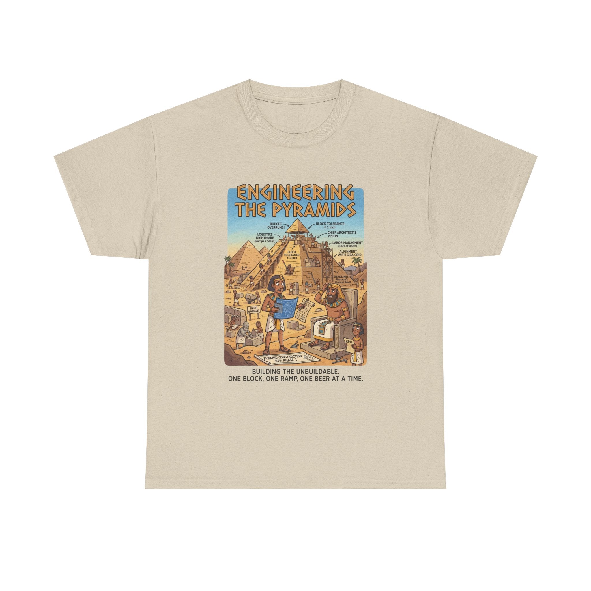 T-Shirt — "Engineering the Pyramids" Vintage Egypt Graphic Tee