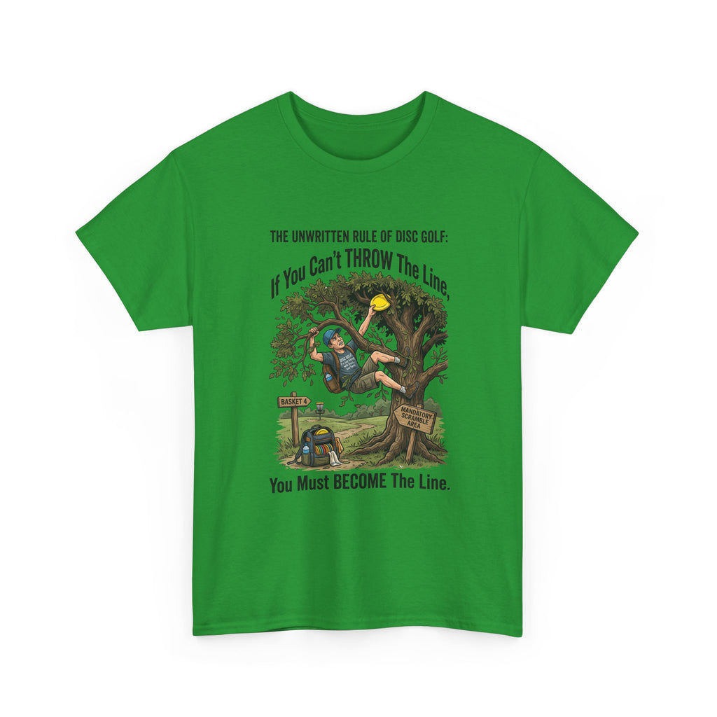 Disc Golf T-Shirt - "If You Can't Throw the Line, You Must Become the Line" Vintage Golf Cartoon Tee
