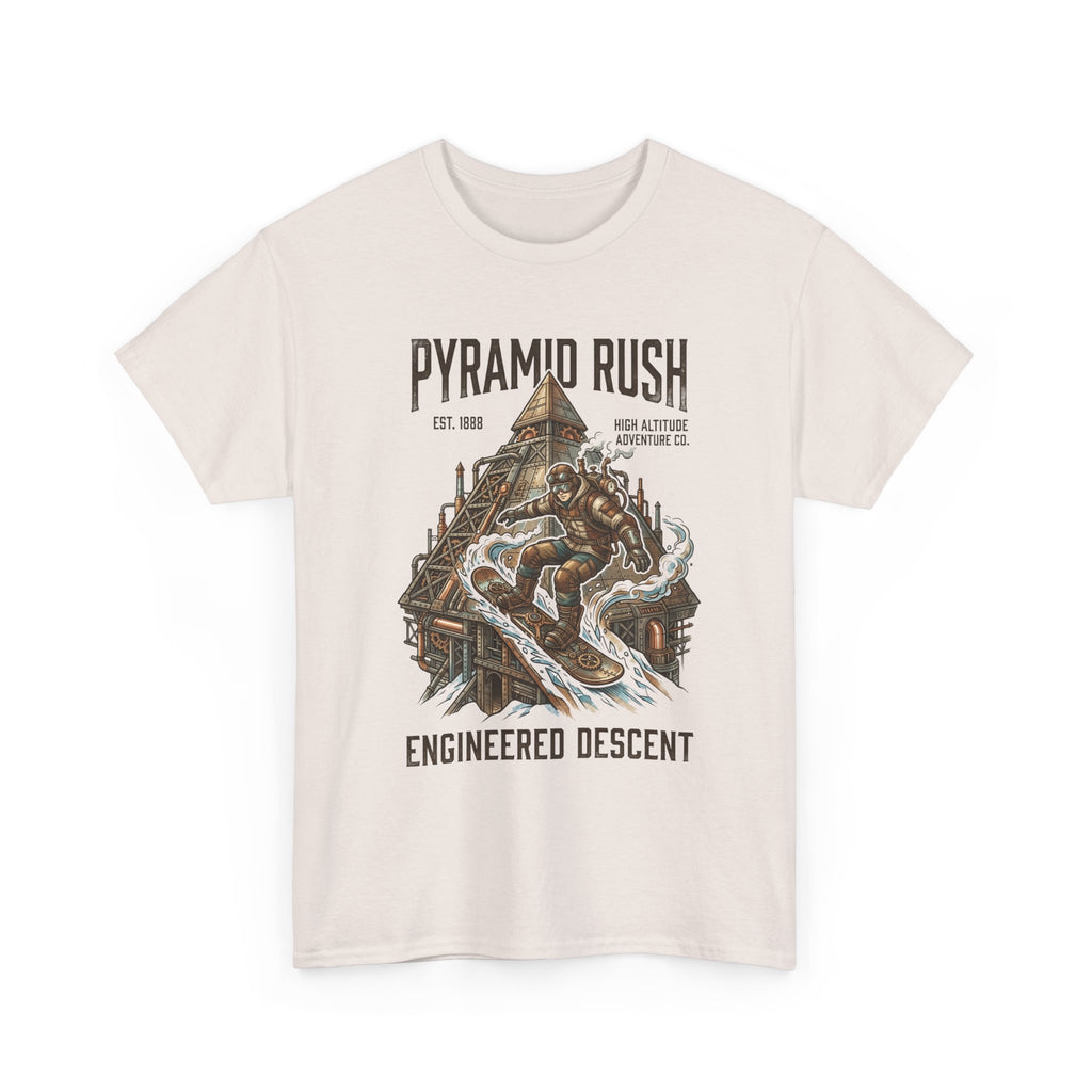 Steampunk Snowboard Pyramid Adventure T-Shirt — Fantasy Explorer Graphic Tee