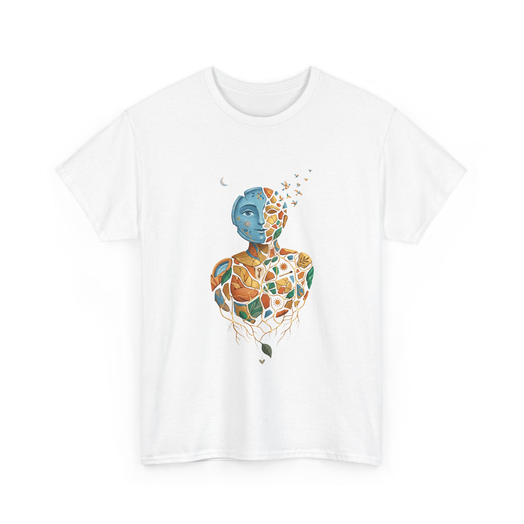 Abstract Mosaic Portrait T‑Shirt — Fragmented Face Art Tee
