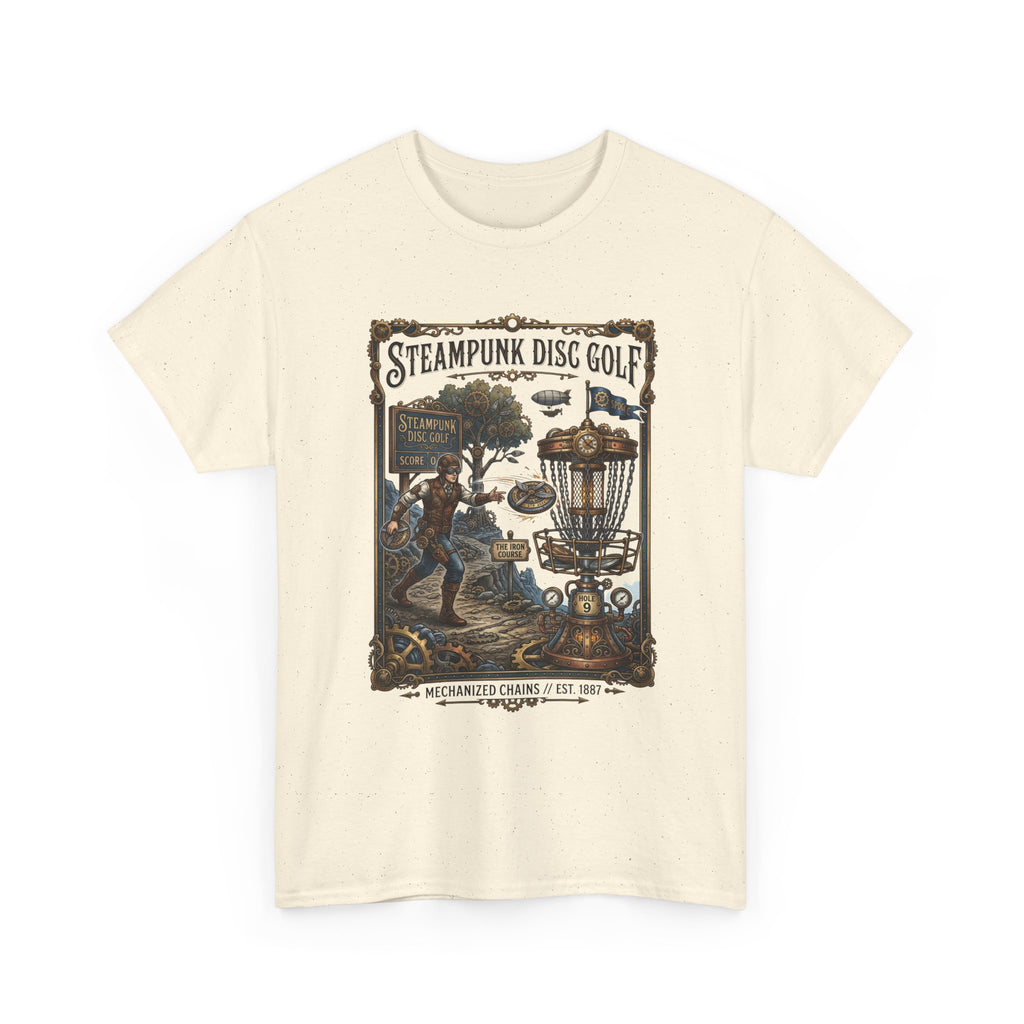 Steampunk Disc Golf T-Shirt — Vintage Victorian Disc Golf Poster Tee