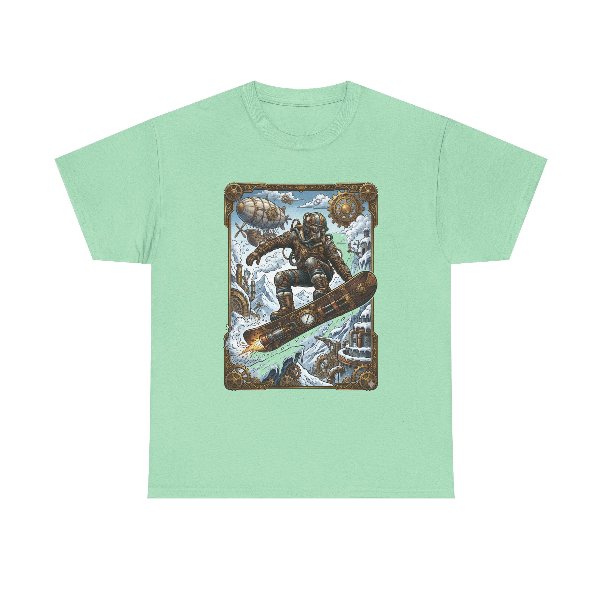 Steampunk Snowboarder Tee — Vintage Deep-Sea Snowboarding Graphic Shirt
