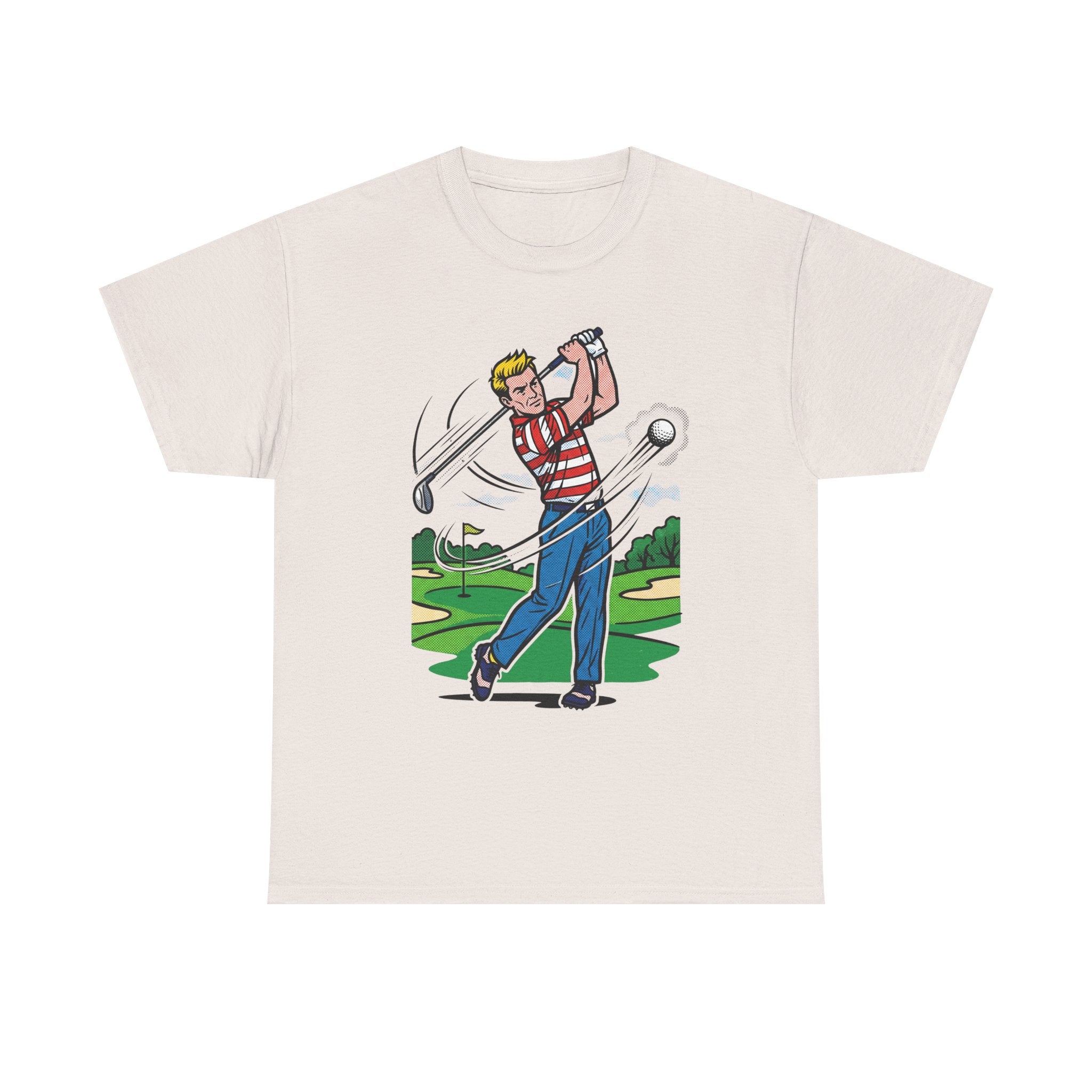 Golf Swing Graphic T-Shirt — Vintage Golfer Illustration Tee
