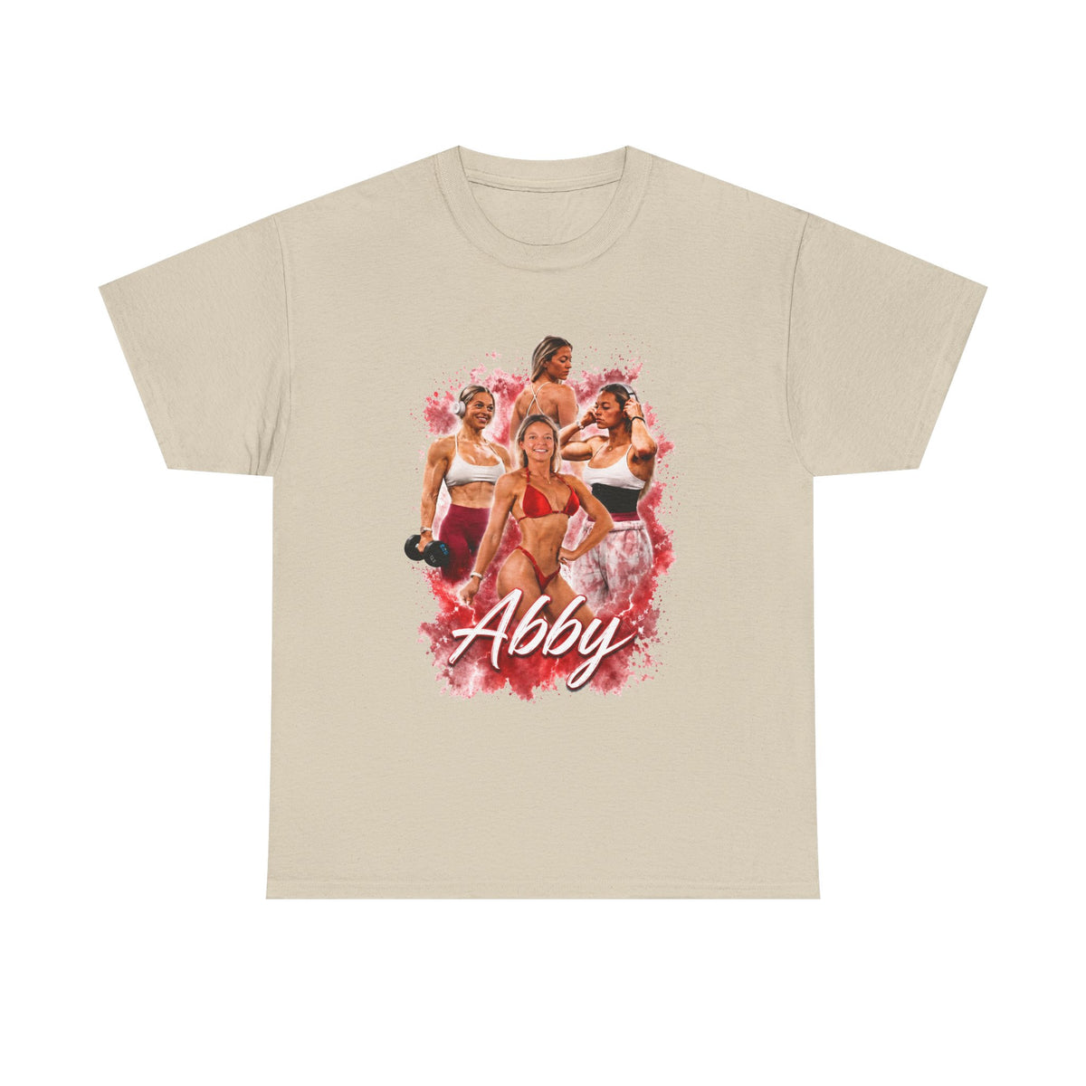 Abby Fitness Crew T-Shirt — Women's Workout Retro Photo Design