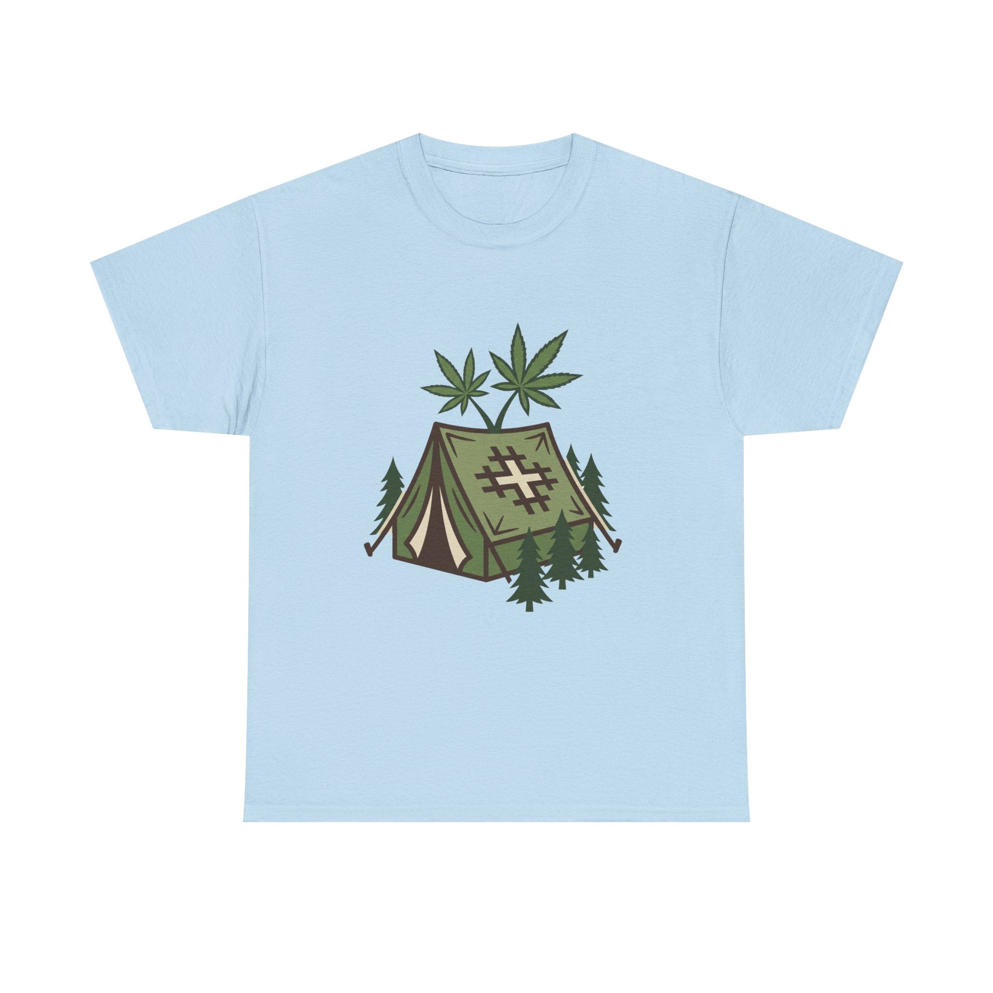 Camping Tent Cannabis T-Shirt – Weed Outdoor Adventure Graphic Tee