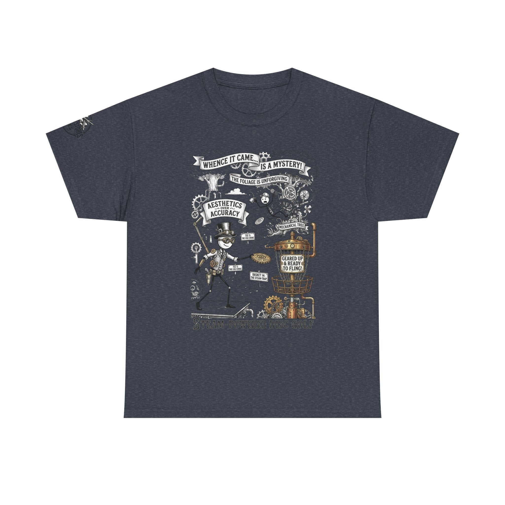 Steam-Powered Disc Golf T-Shirt | Steampunk Disc Golf Design