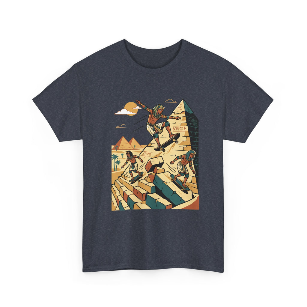 Egyptian Pyramid Skateboard T‑Shirt — Retro Skateboarding Pharaohs Graphic Tee