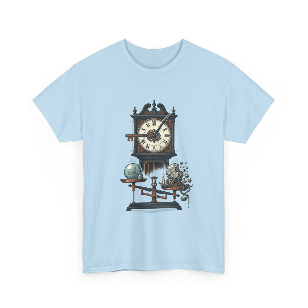 Vintage Clock & Globe Tee — Steampunk Timekeeper Graphic T-Shirt