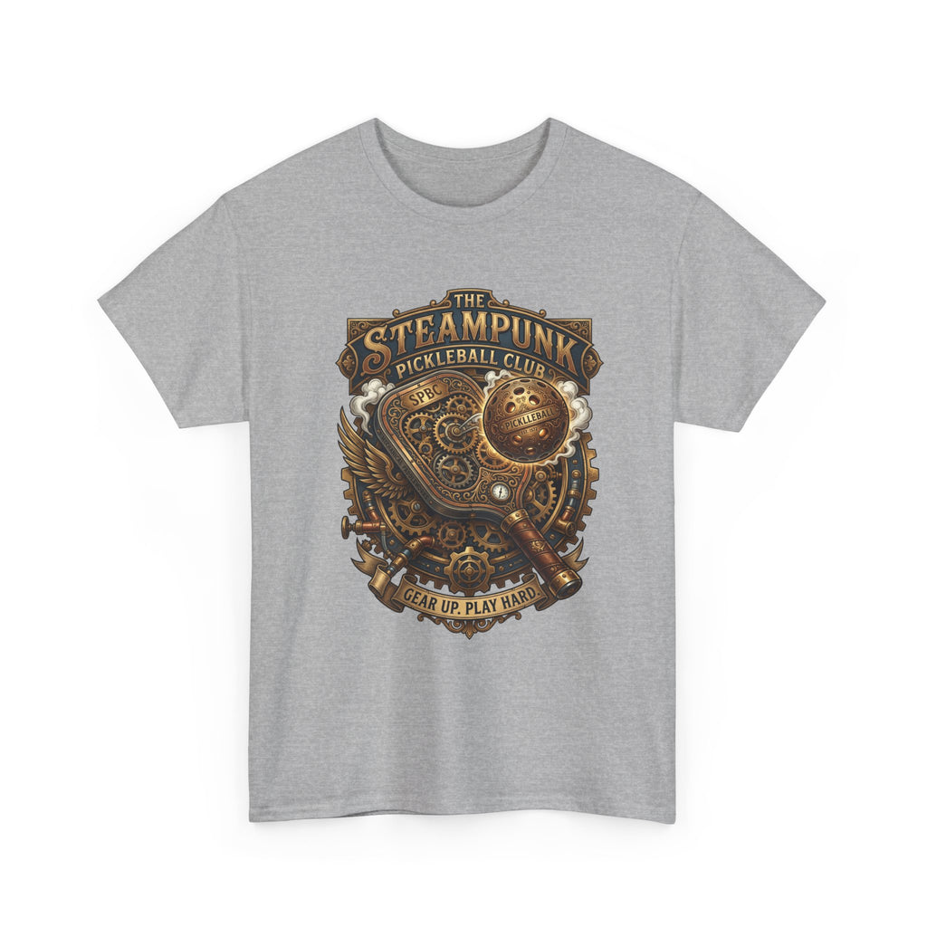 Steampunk Pickleball Club T‑Shirt – Vintage Gear & Gears Graphic Tee