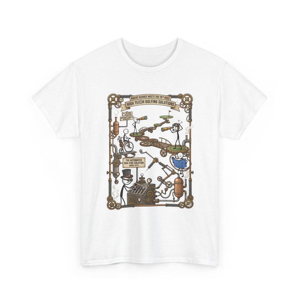 Steampunk Golf — ‘How To Make Par’ Vintage Contraption T-Shirt