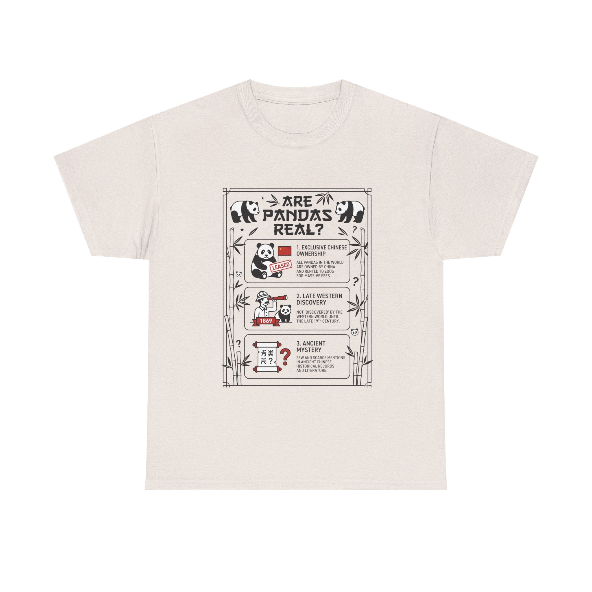 Are Pandas Real? Illustrated Infographic Tee - Funny Panda Facts T-Shirt
