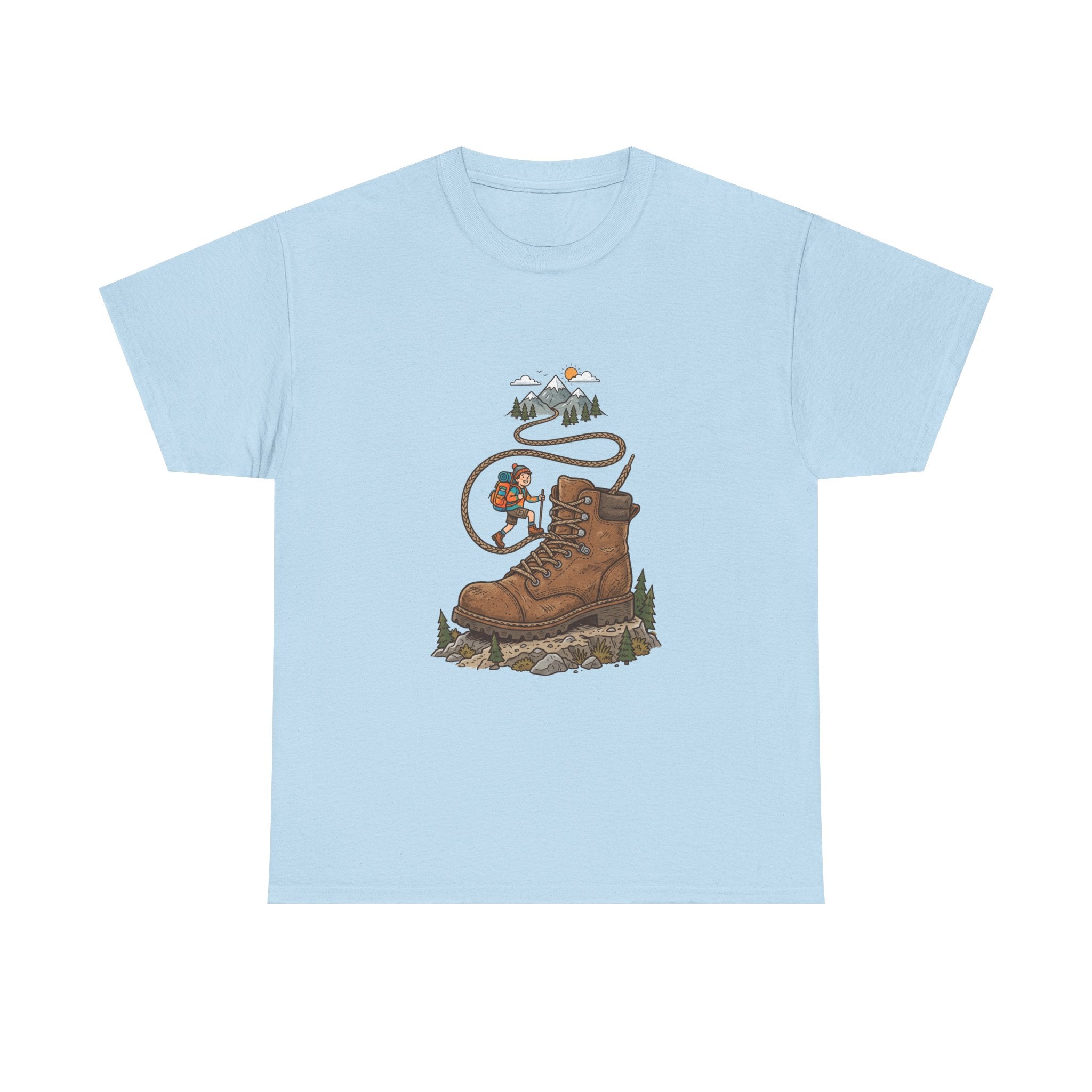 Hiking Boot Adventure Graphic Tee — Outdoor Trail Camper Shirt