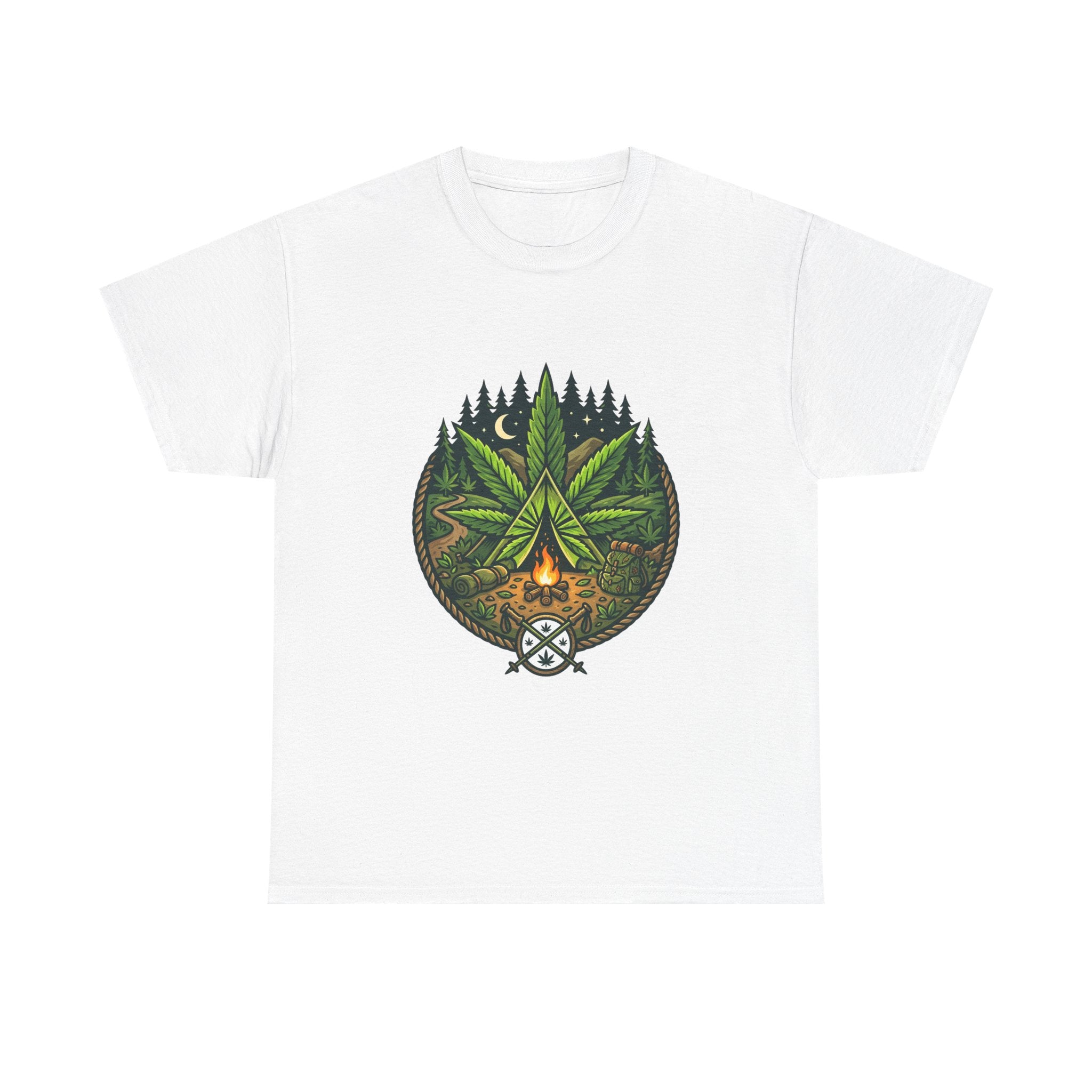 T-Shirt — Campfire Cannabis Leaf Graphic Tee