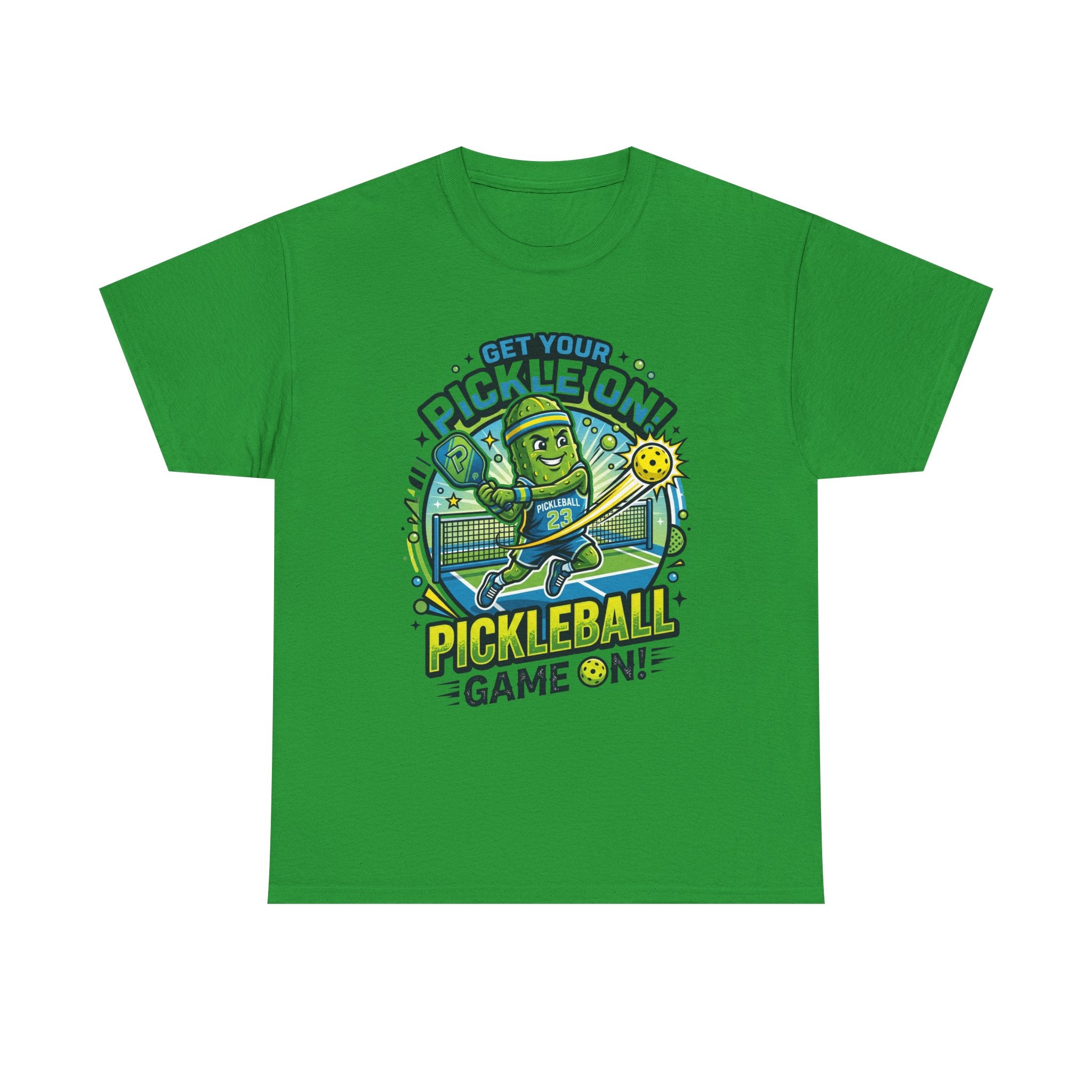 Pickleball Tee - "Get Your Pickle On!" Fun Pickle Character Game On Shirt