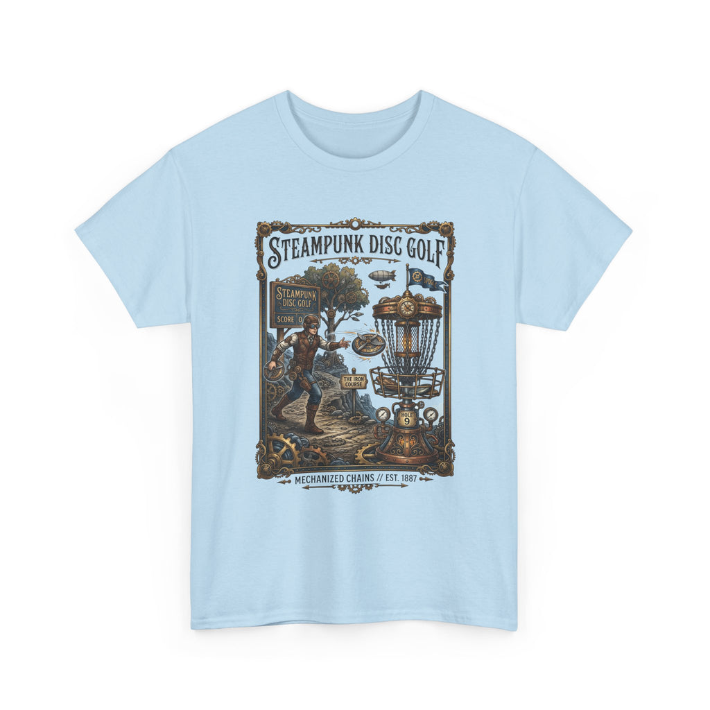 Steampunk Disc Golf T-Shirt — Vintage Victorian Disc Golf Poster Tee