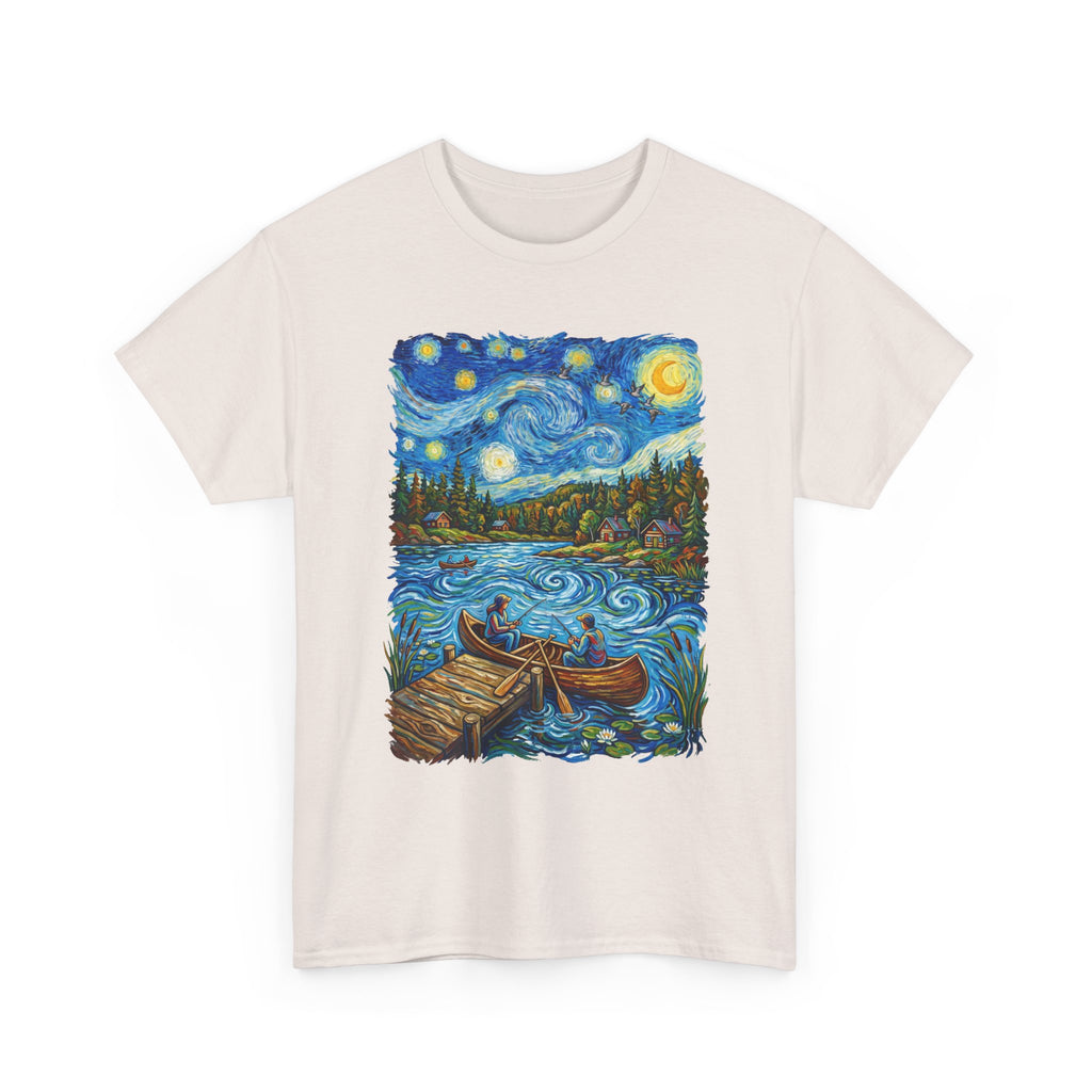 Starry Night Lake T-Shirt — Canoe Dock Scenic Tee