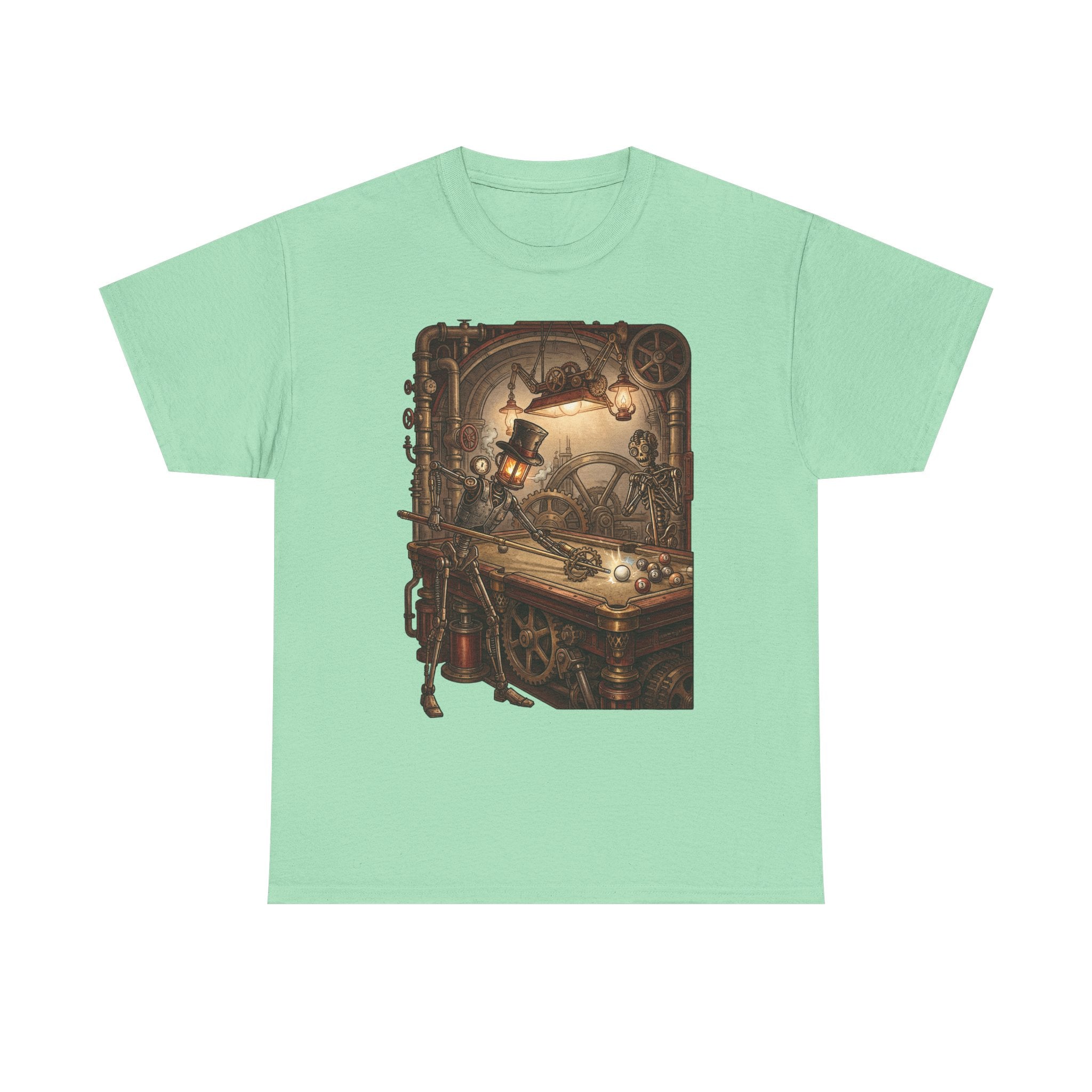 Steampunk Billiards T-Shirt – Vintage Pool Illustration