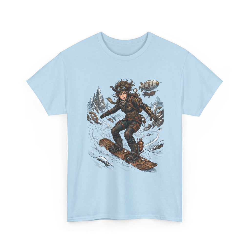 Steampunk Girl Snowboarder Graphic Tee — Winter Snowboarding Adventure Shirt