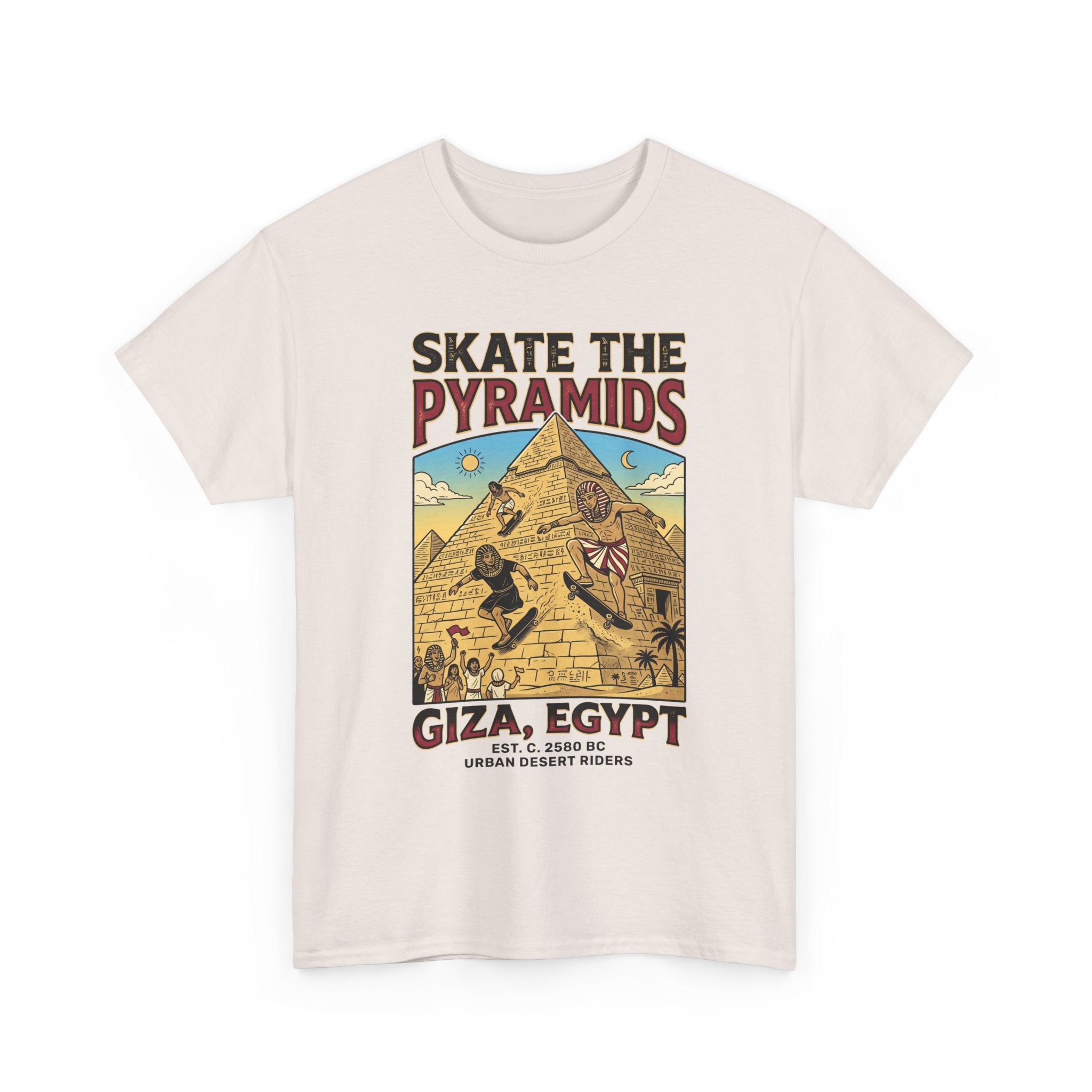 Skate The Pyramids Tee — Giza Egypt Skateboarding Graphic T-Shirt