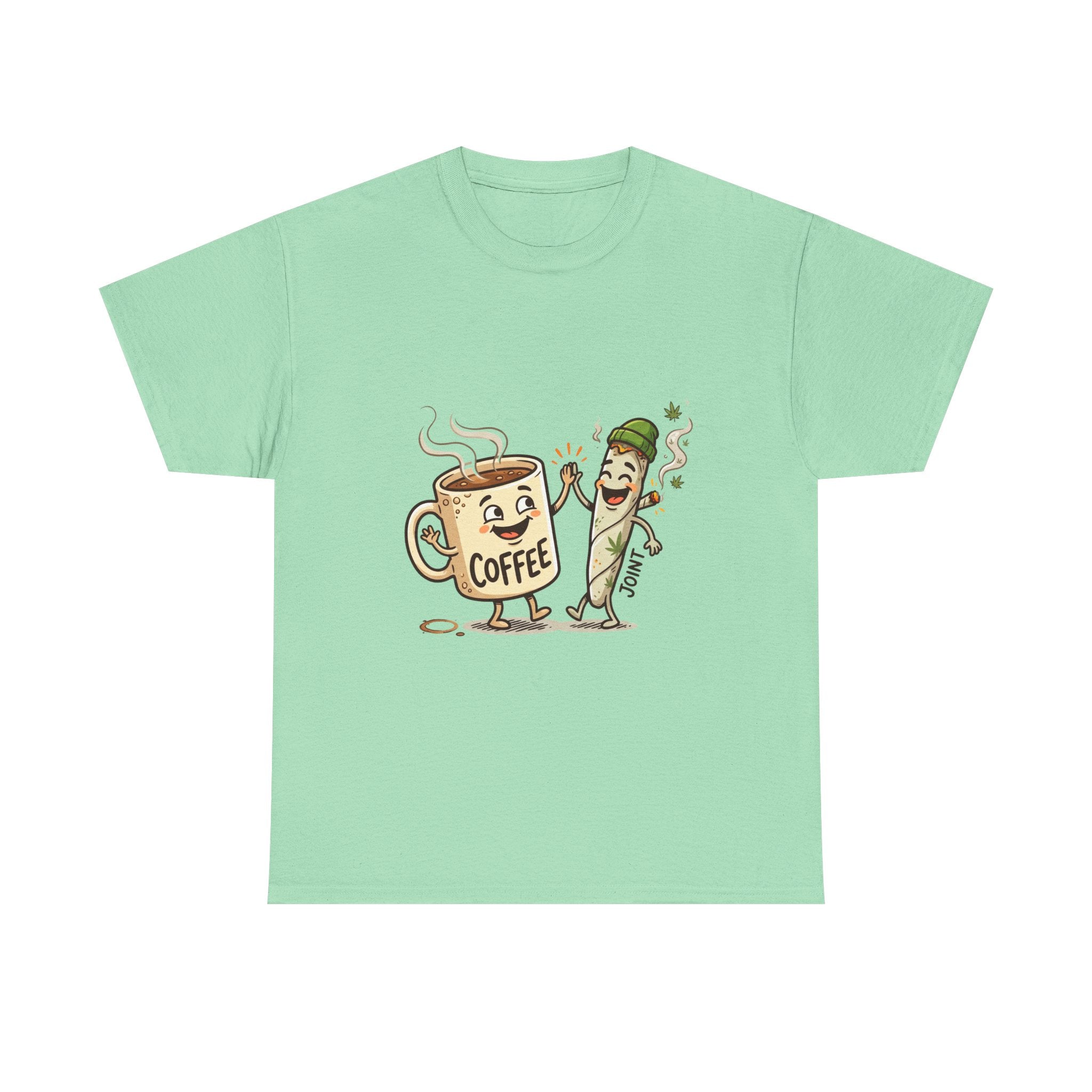Coffee & a Joint Friends T-Shirt — Funny Breakfast Cartoon Tee