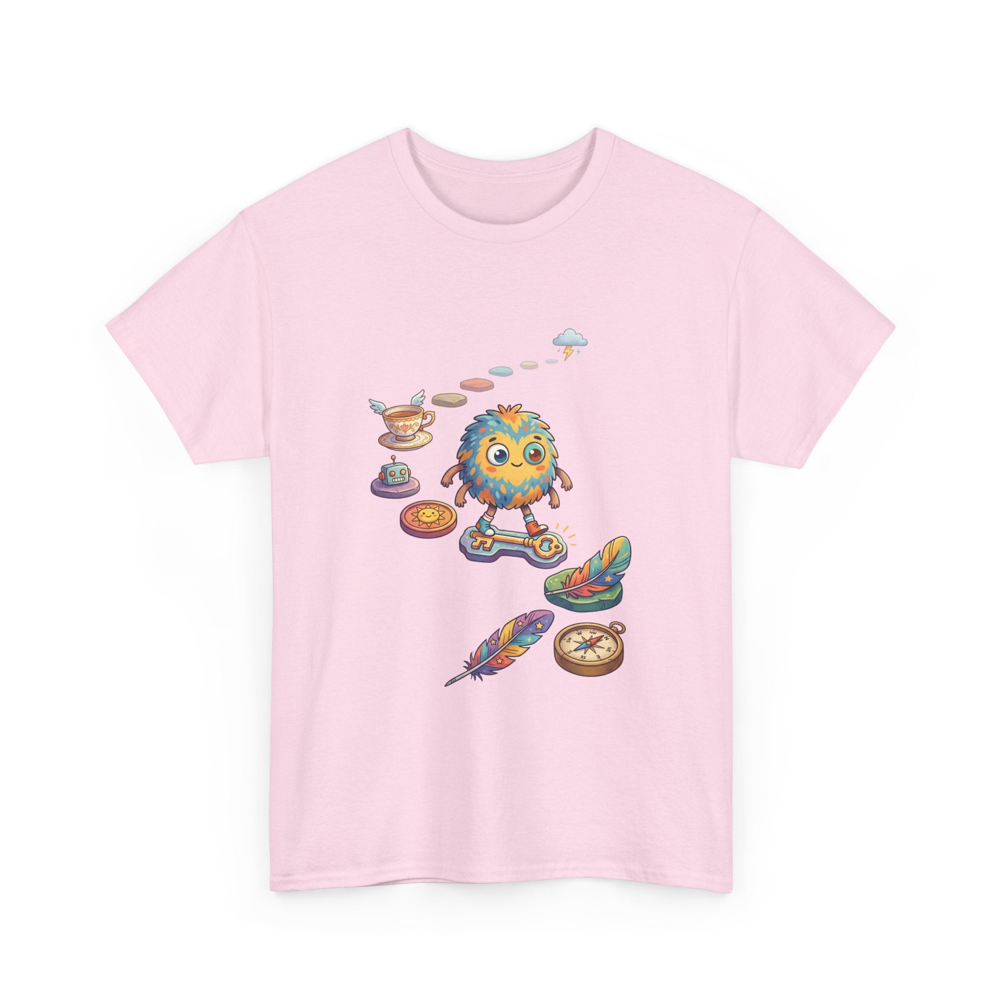 T-Shirt — Whimsical Cosmic Creature with Ritual Objects Graphic Tee